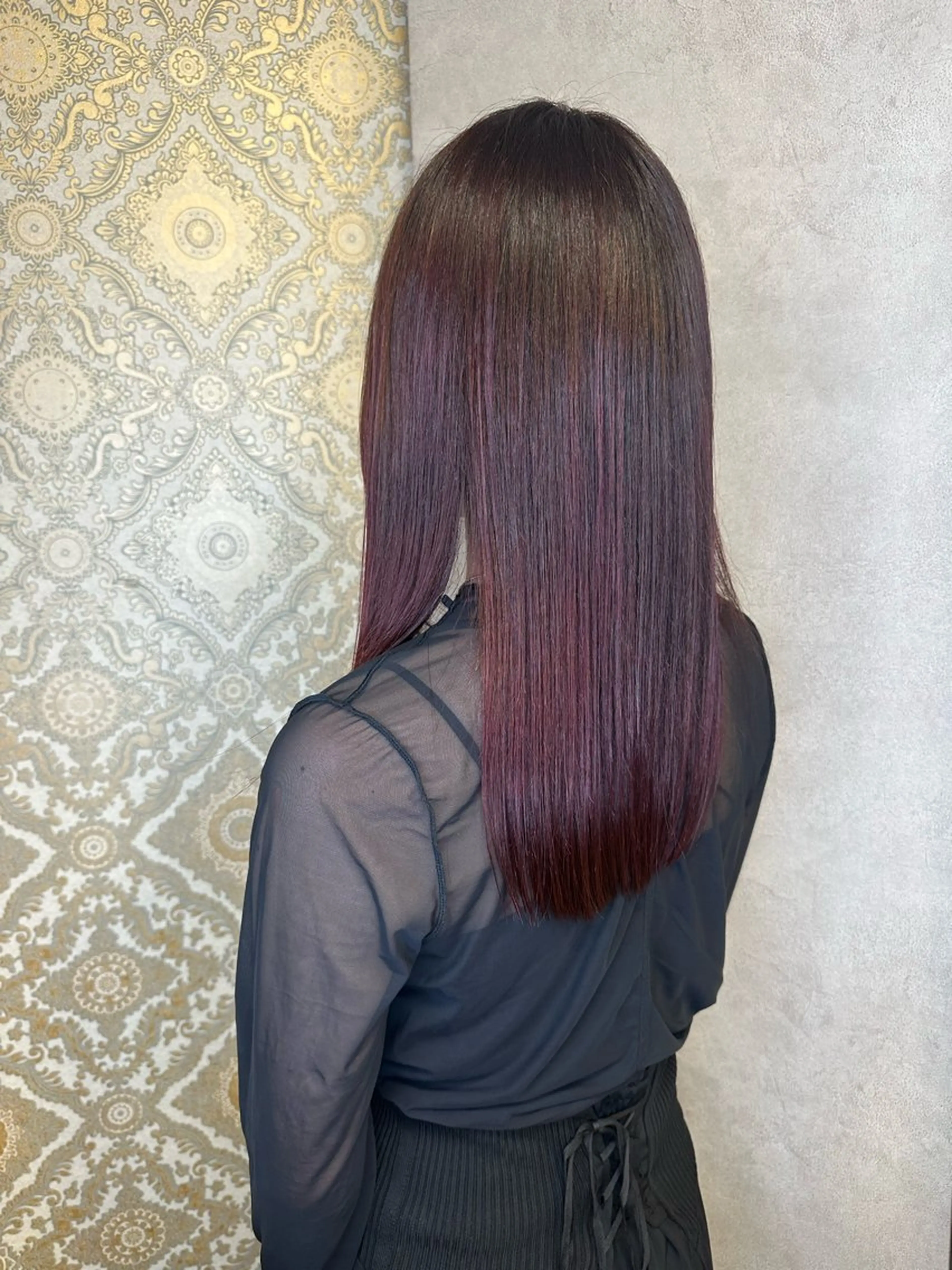 セミロング ヘアカラー トリートメント 髪質改善デザインカラ ー/ヒロイケカズマサのヘアスタイル