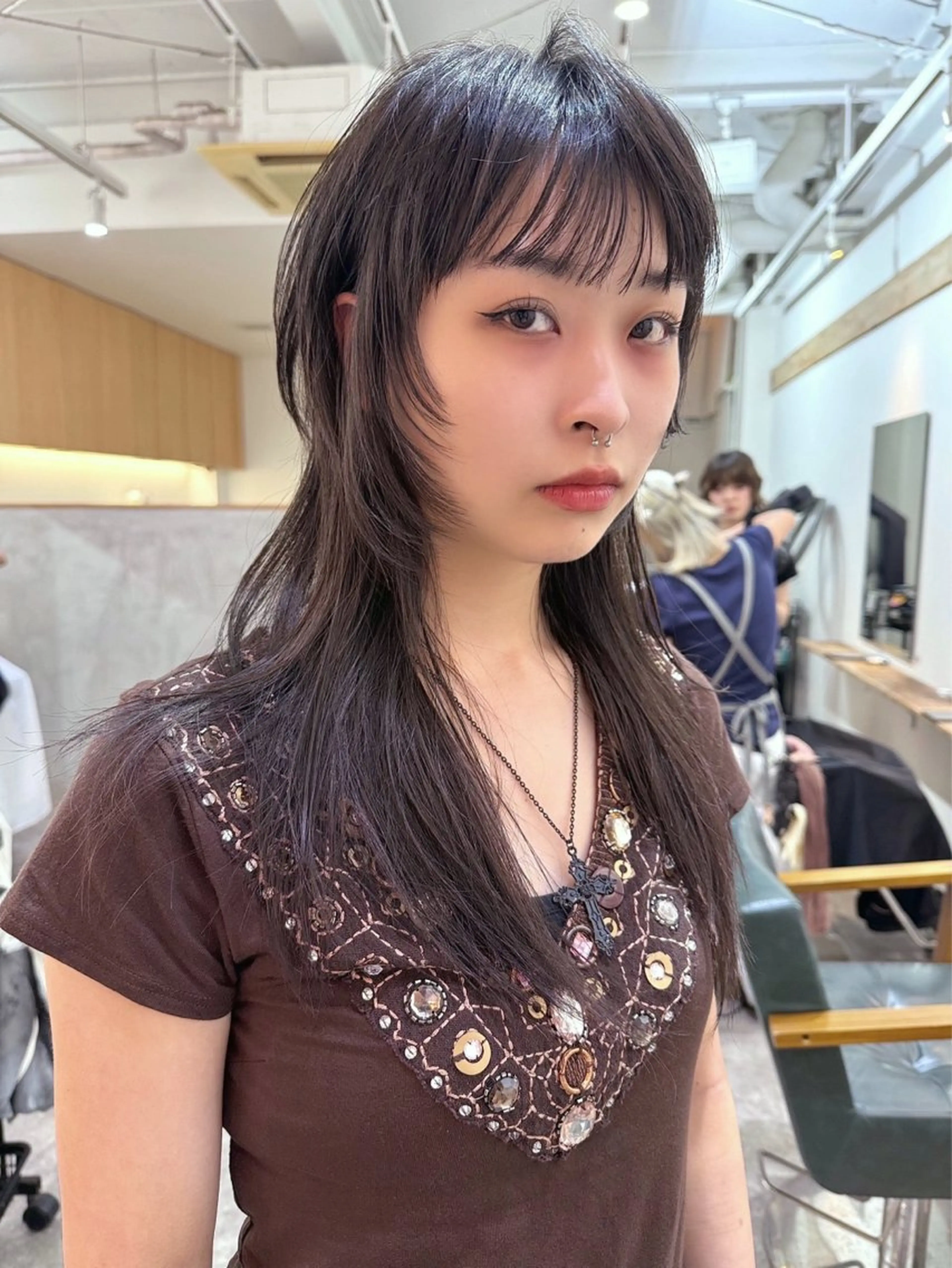 ロング カラー ヘアアレンジ 丸山渉/パーマ エフェクトブリーチのヘアスタイル