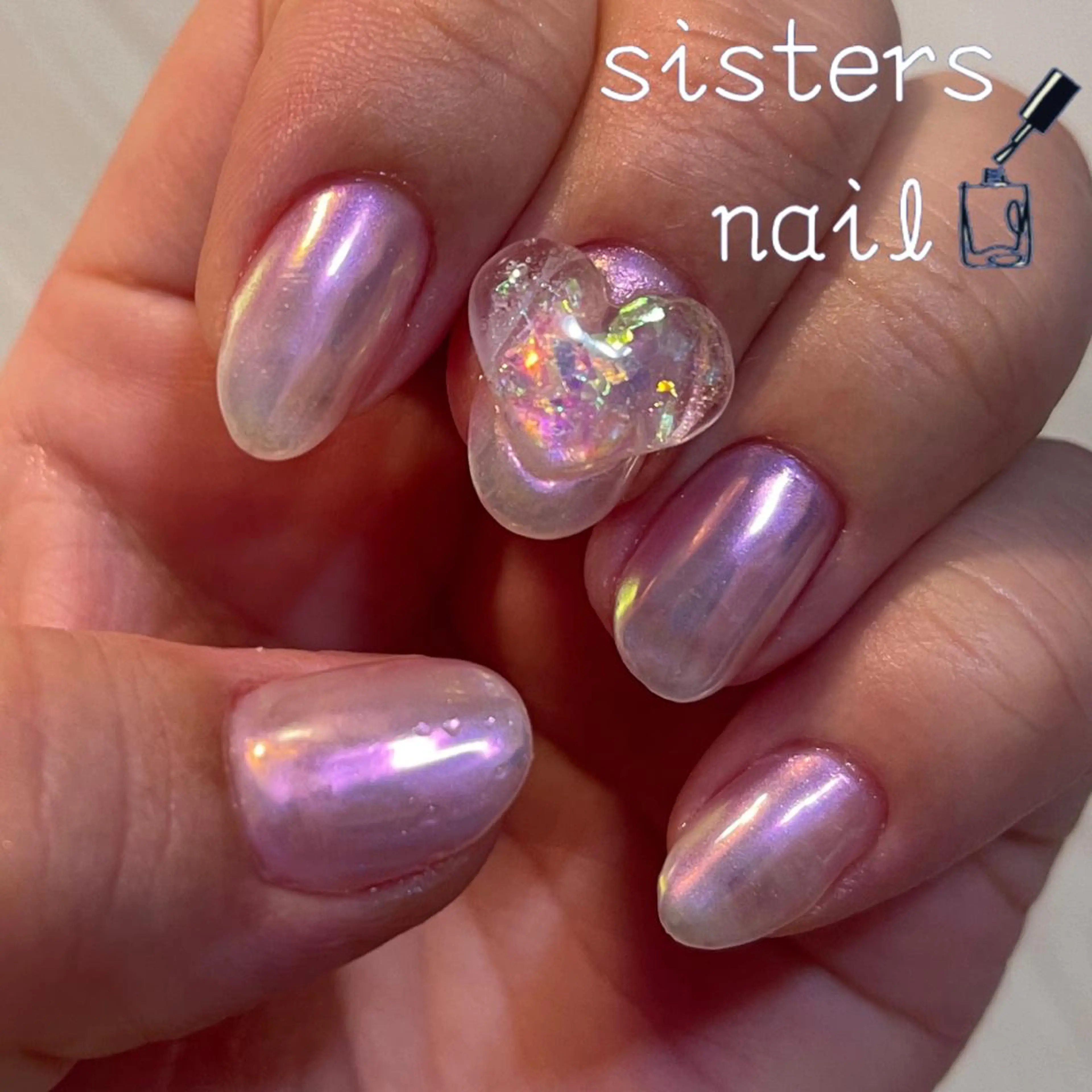 ネイル アートネイル オーロラネイル クリアネイル 氷ネイル・うるうるネイル キラキラネイル sisters nail.fのネイルデザイン