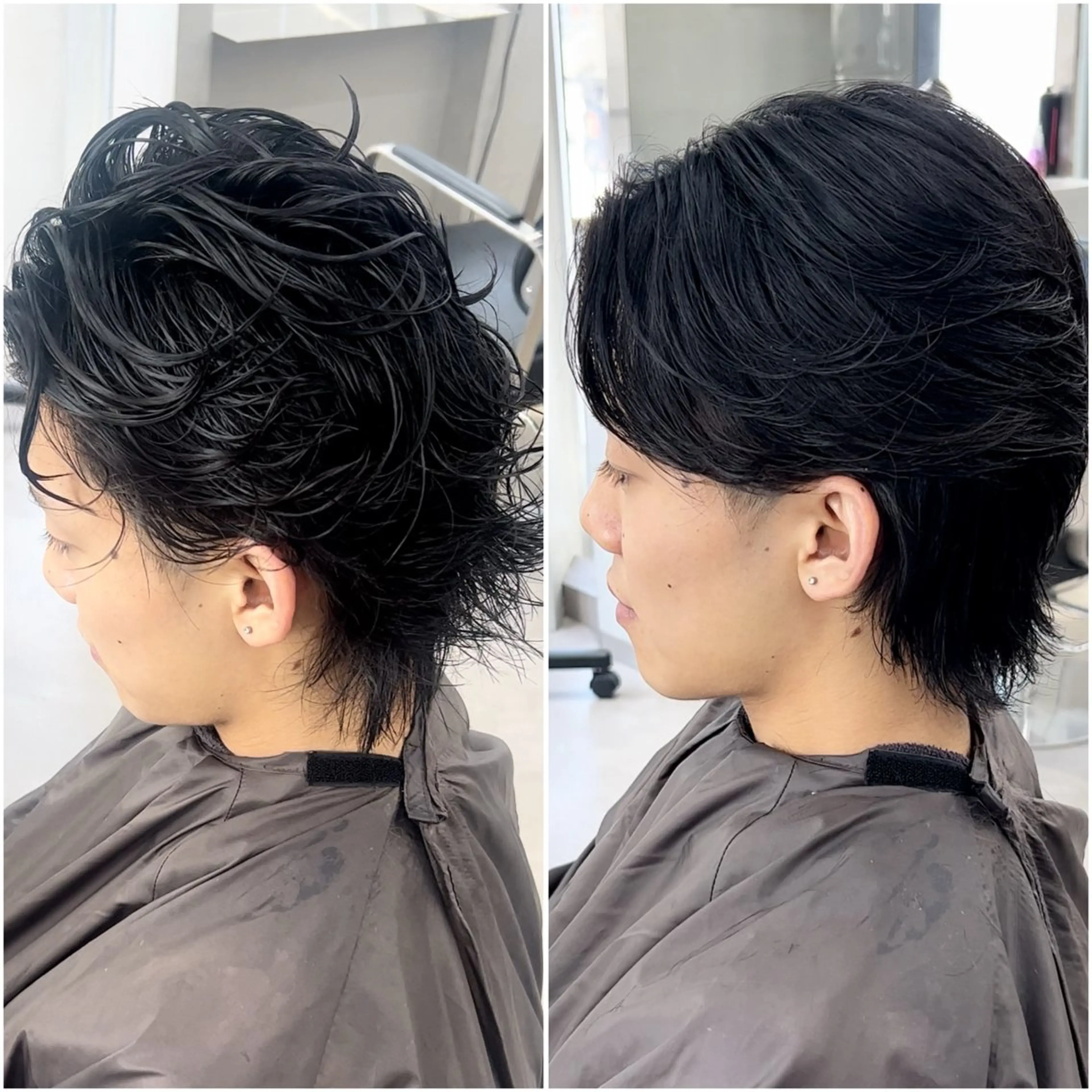 ロング パーマ メンズ センターパート メンズ韓国風 メンズパーマ 韓国風ヘア 縮毛矯正 カット 縮毛矯正 曲がる縮毛矯正 LIBER 　岩名のヘアスタイル