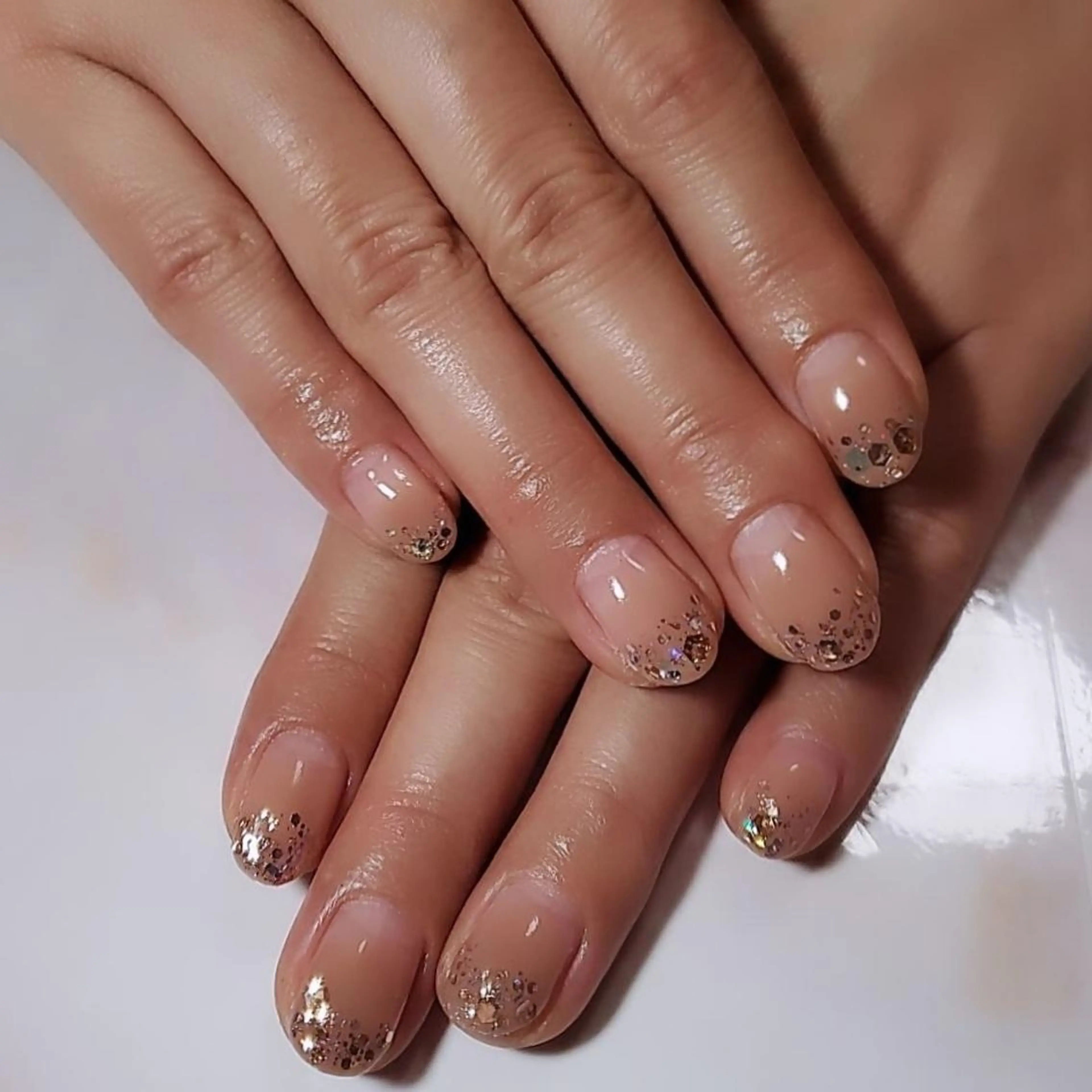 ネイル グラデーション キラキラネイル シンプルネイル ハンドネイル Garnet nailのネイルデザイン