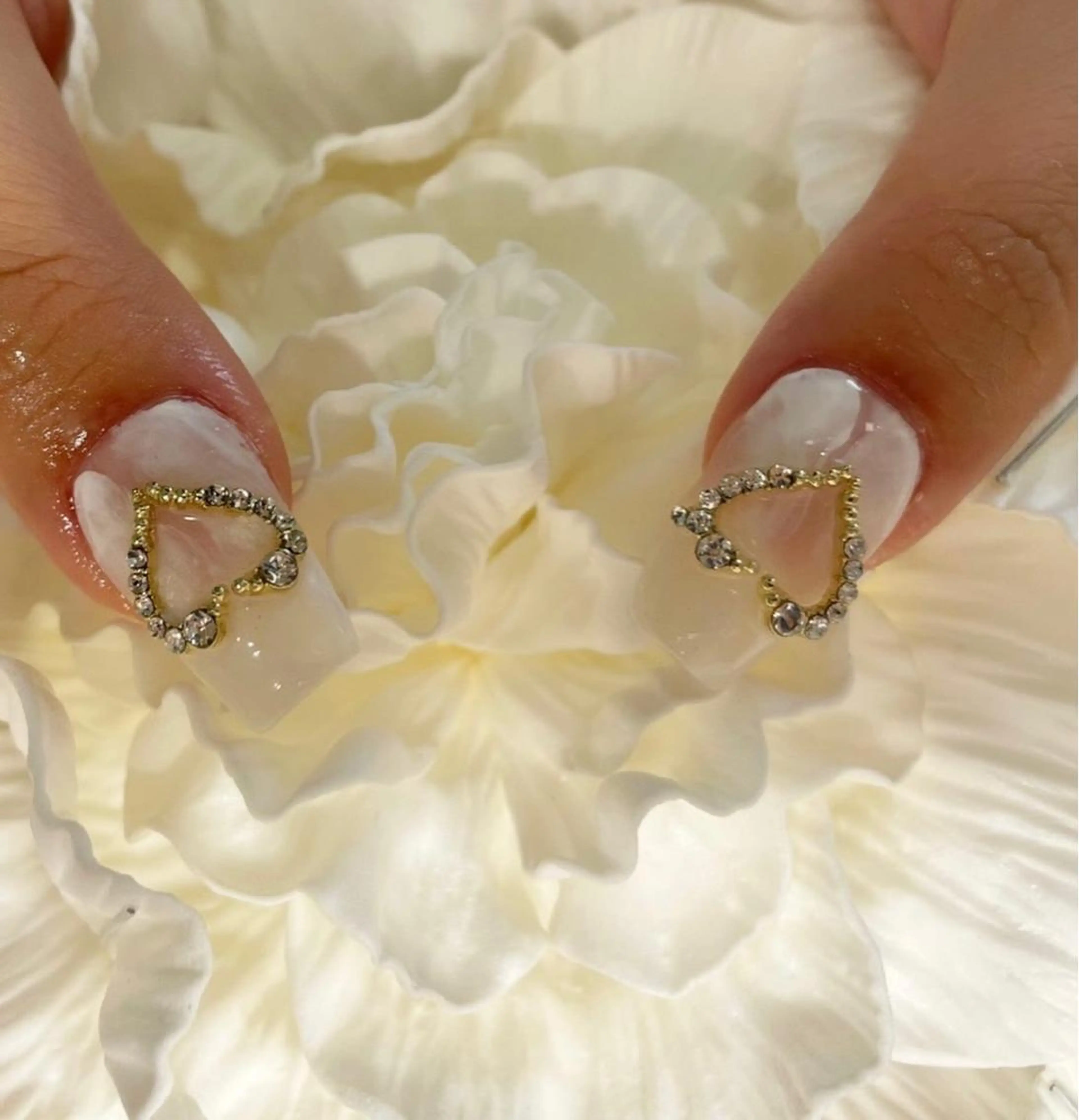 ネイル ハート スカルプネイル 元住吉ネイル Peace of Mind ナチュレ所属・元住吉ネイルサロン ナチュレのネイルデザイン