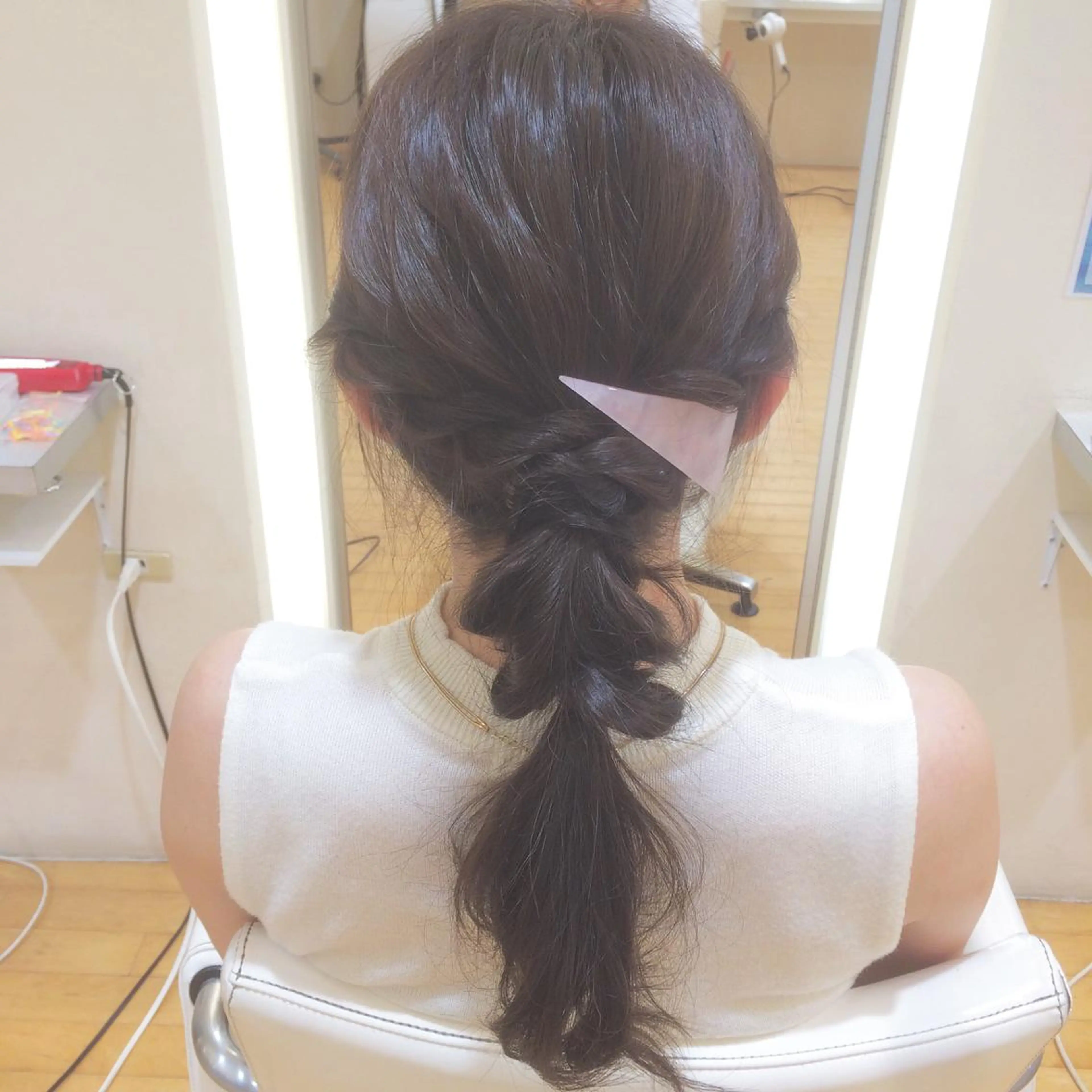 ミディアム セミロング ロング カラー ヘアアレンジ ポニーテール ReMix 新宿店所属・タジマ ヤスヒサのヘアスタイル