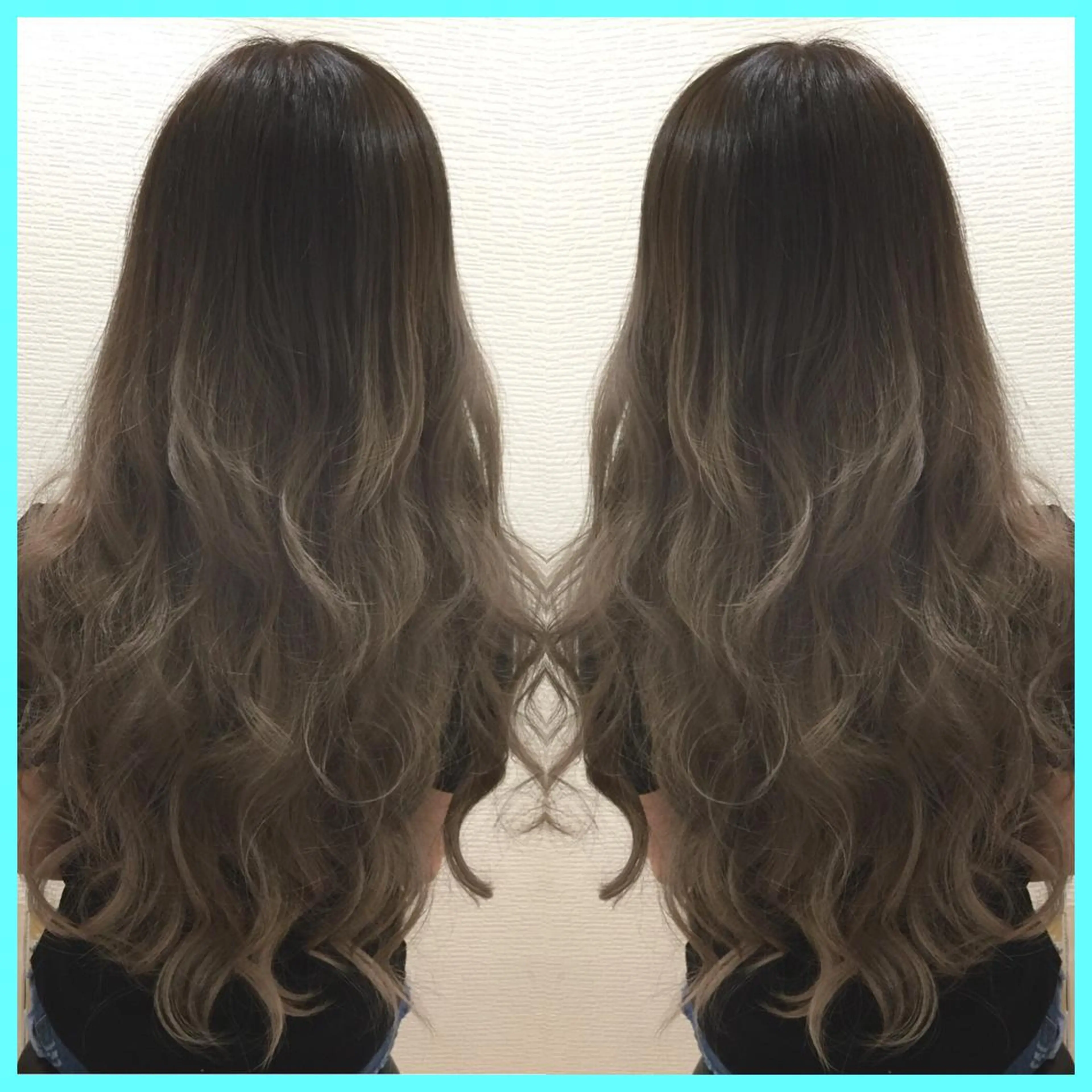 ロング カラー グラデーションカラー カット ヘアカラー エクステ 🫧あ　お🫧 心斎橋のヘアスタイル