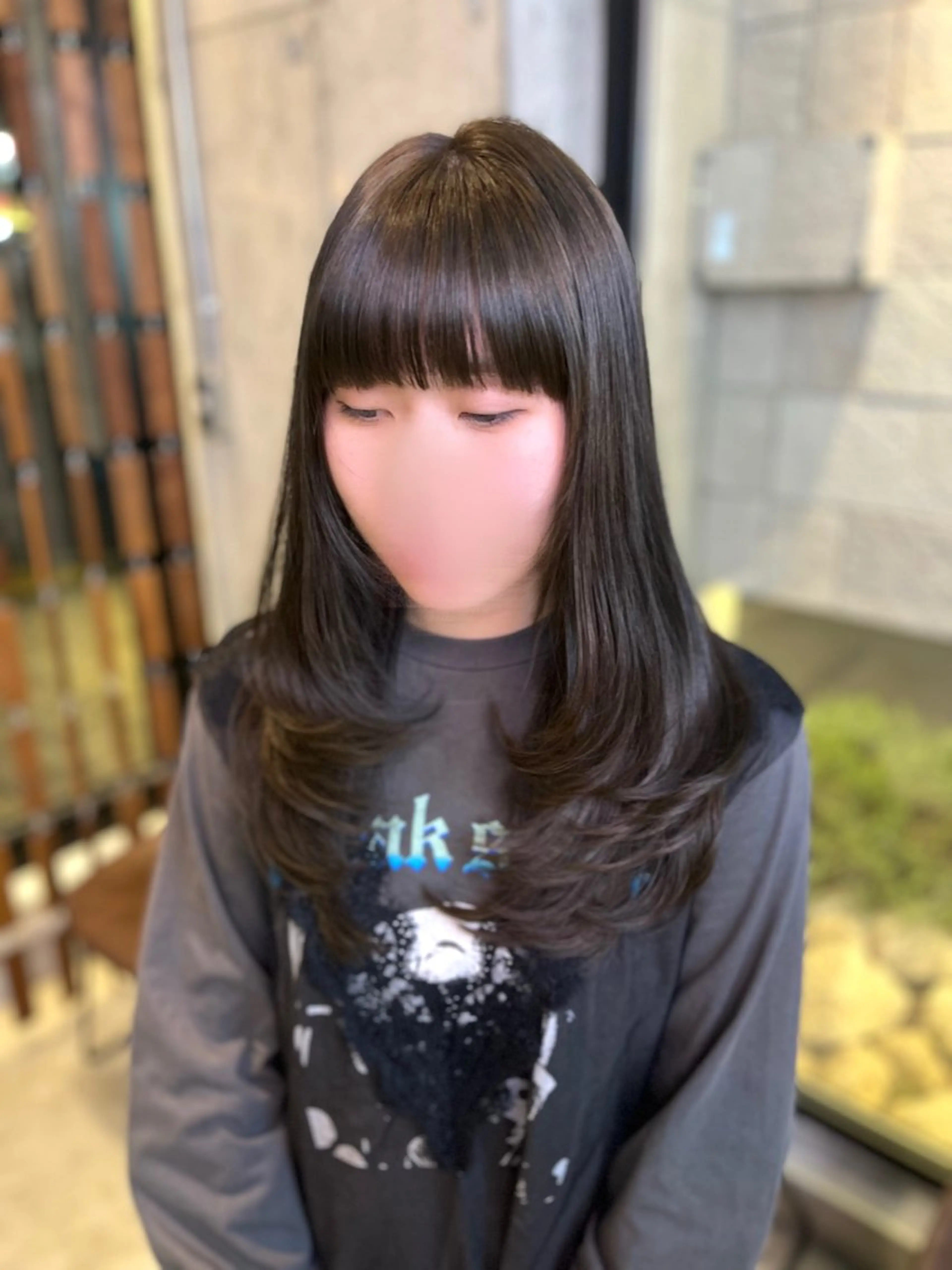 ロング カラー グレージュ オリーブグレージュ オリーブグレー カット ヘアカラー lolonois池田 /レイヤー/郷田遥のヘアスタイル