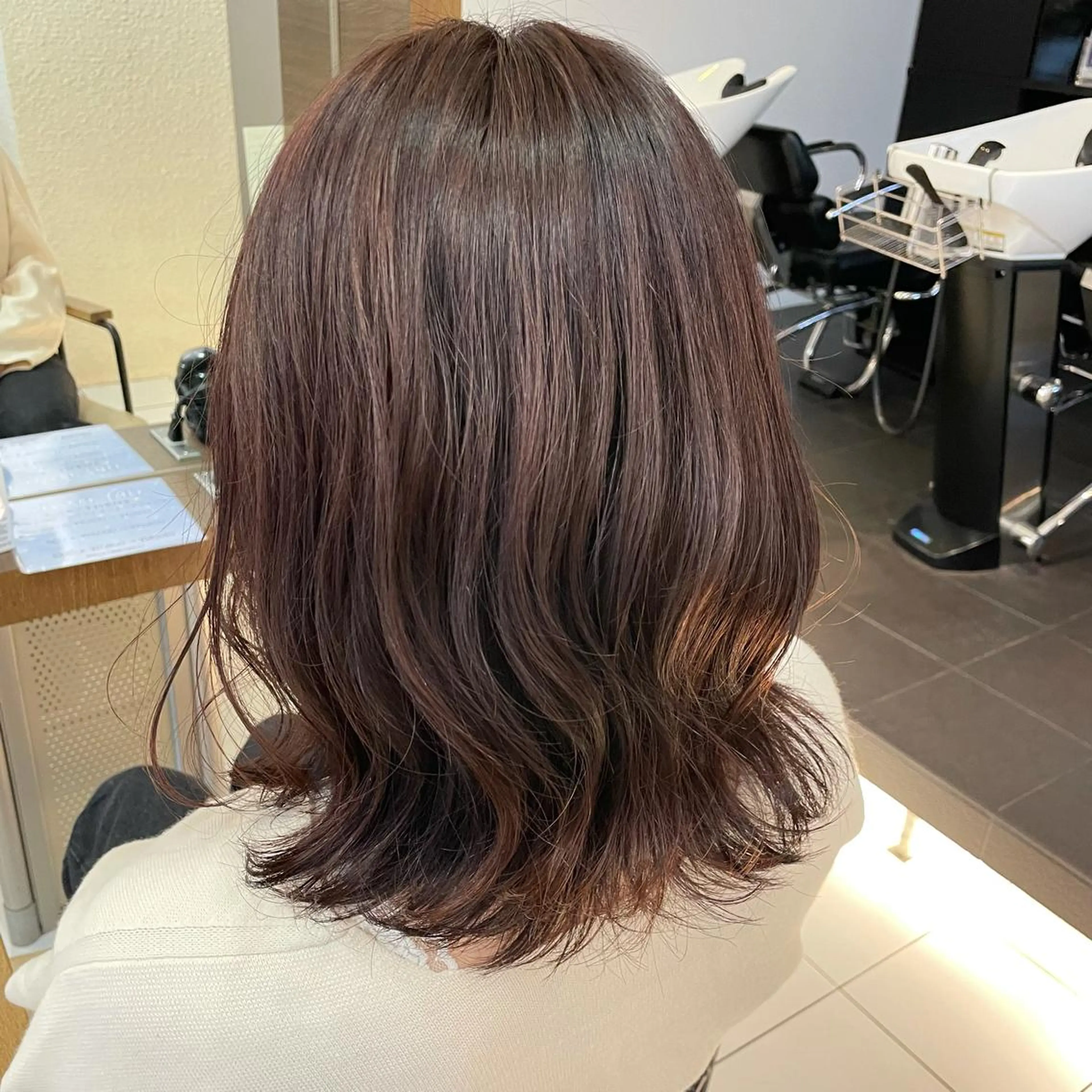 ミディアム カラー ブラウンカラー ピンクカラー ピンクブラウン 透明感カラー/ 寺田千雅子のヘアスタイル