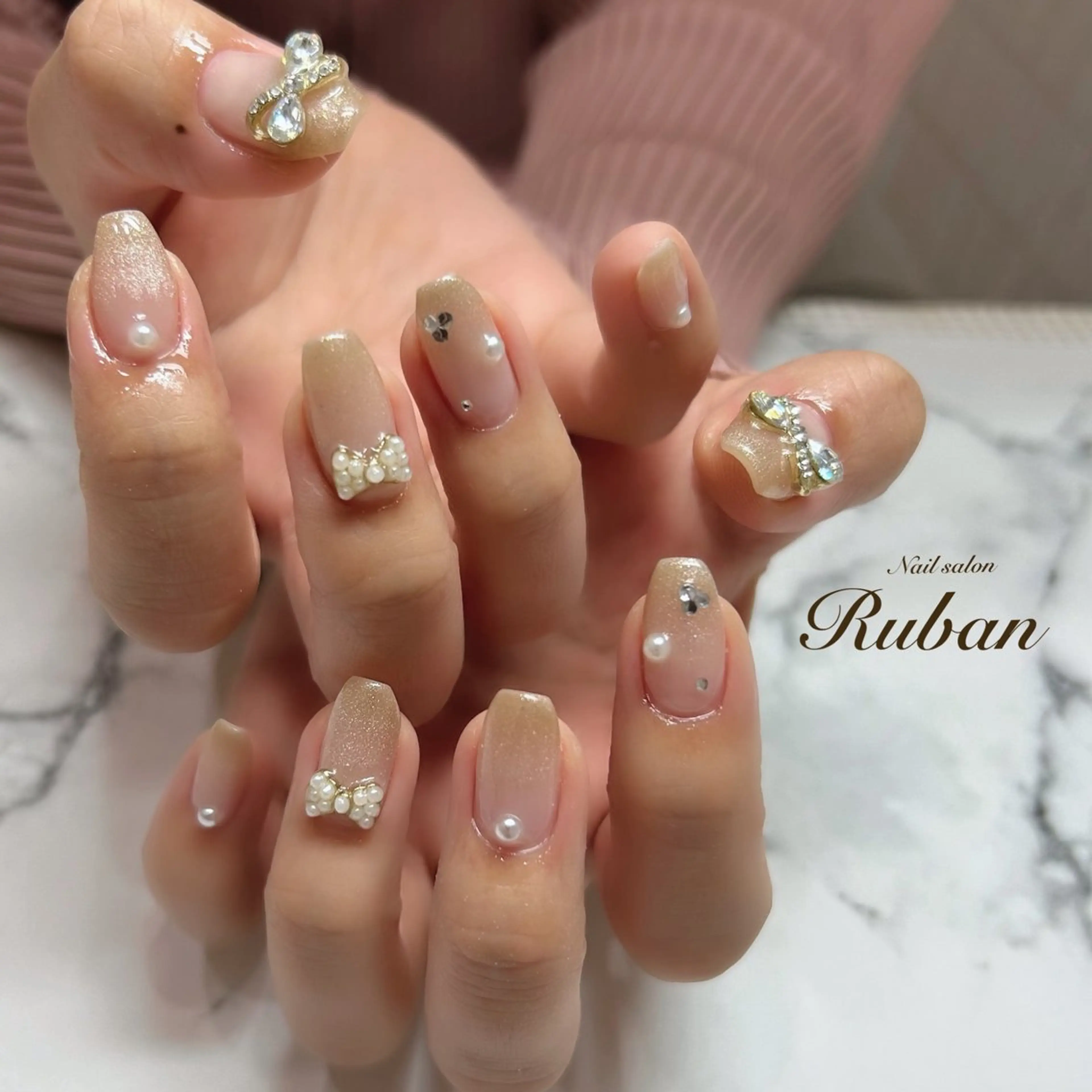 ネイル アートネイル 長さ出し グラデーション マグネットネイル 持ち込み Nail salon Ruban所属・Nail salon Rubanのネイルデザイン