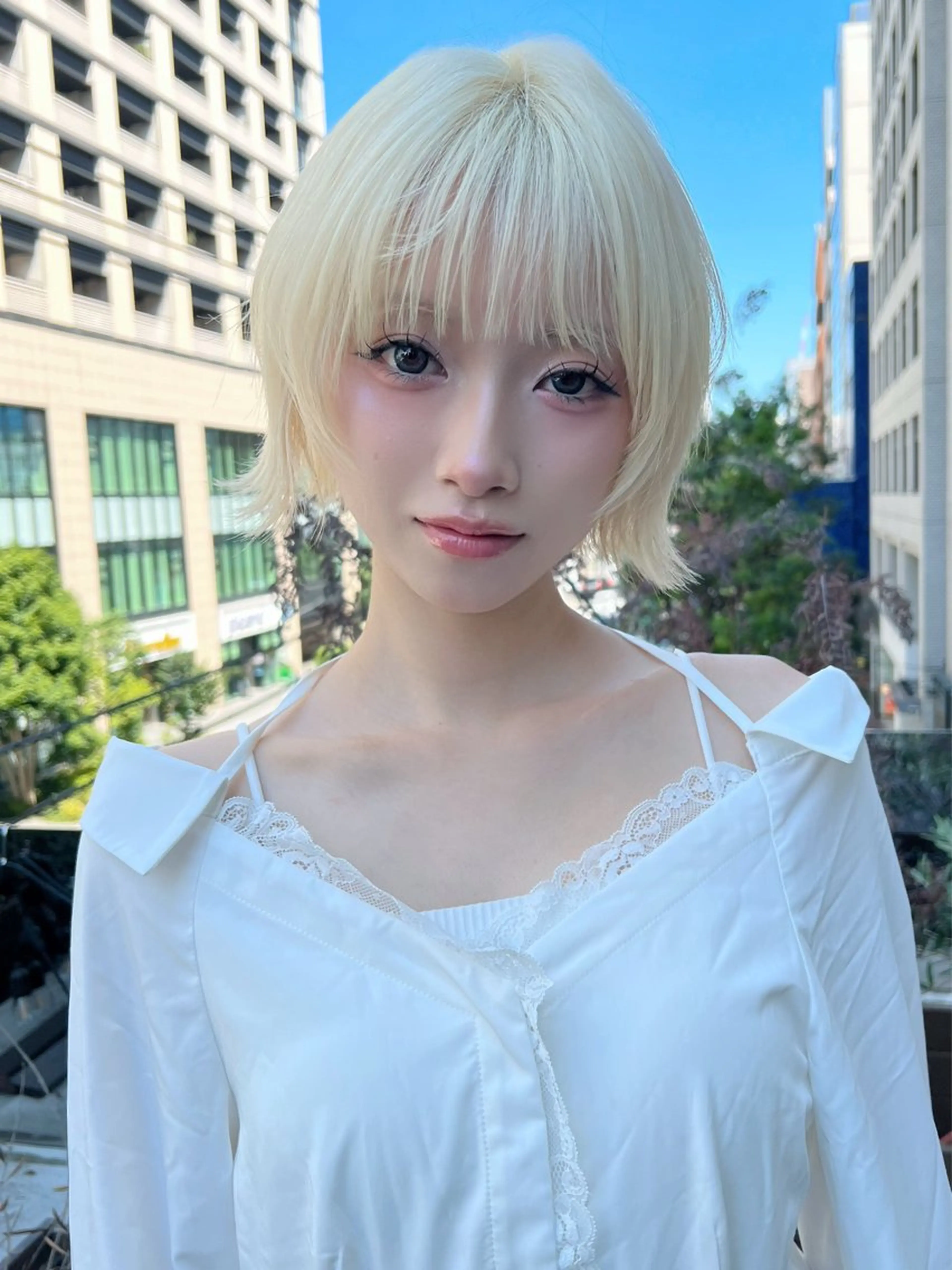 ショート カラー 透明感カラー ボブ 小顔カット 望月威吹/表参道/カ ットモデル/似合わせのヘアスタイル