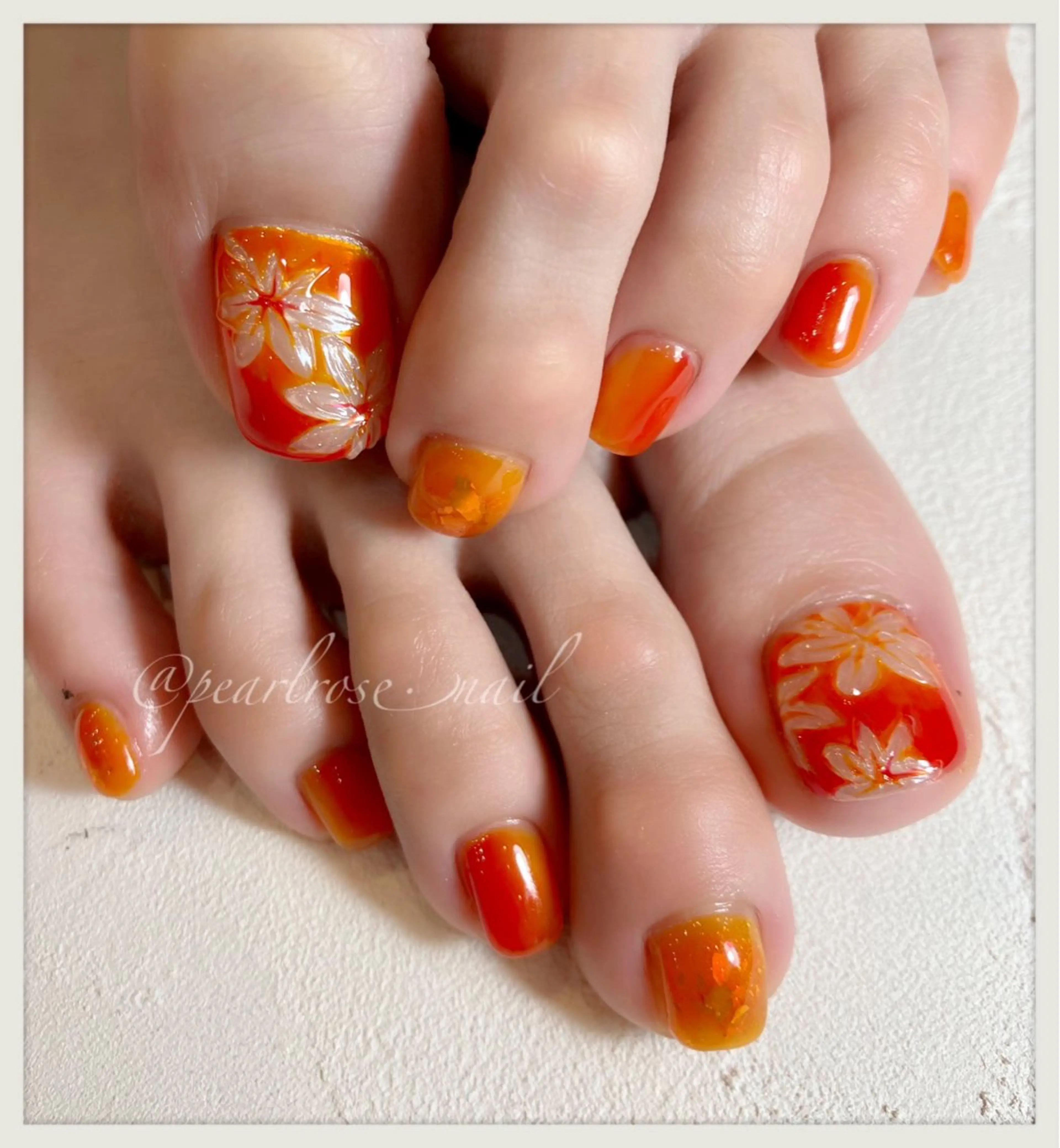 ネイル アートネイル フットネイル Beauty salon Ryu・ange所属・PEARL ROSE パールローズのネイルデザイン