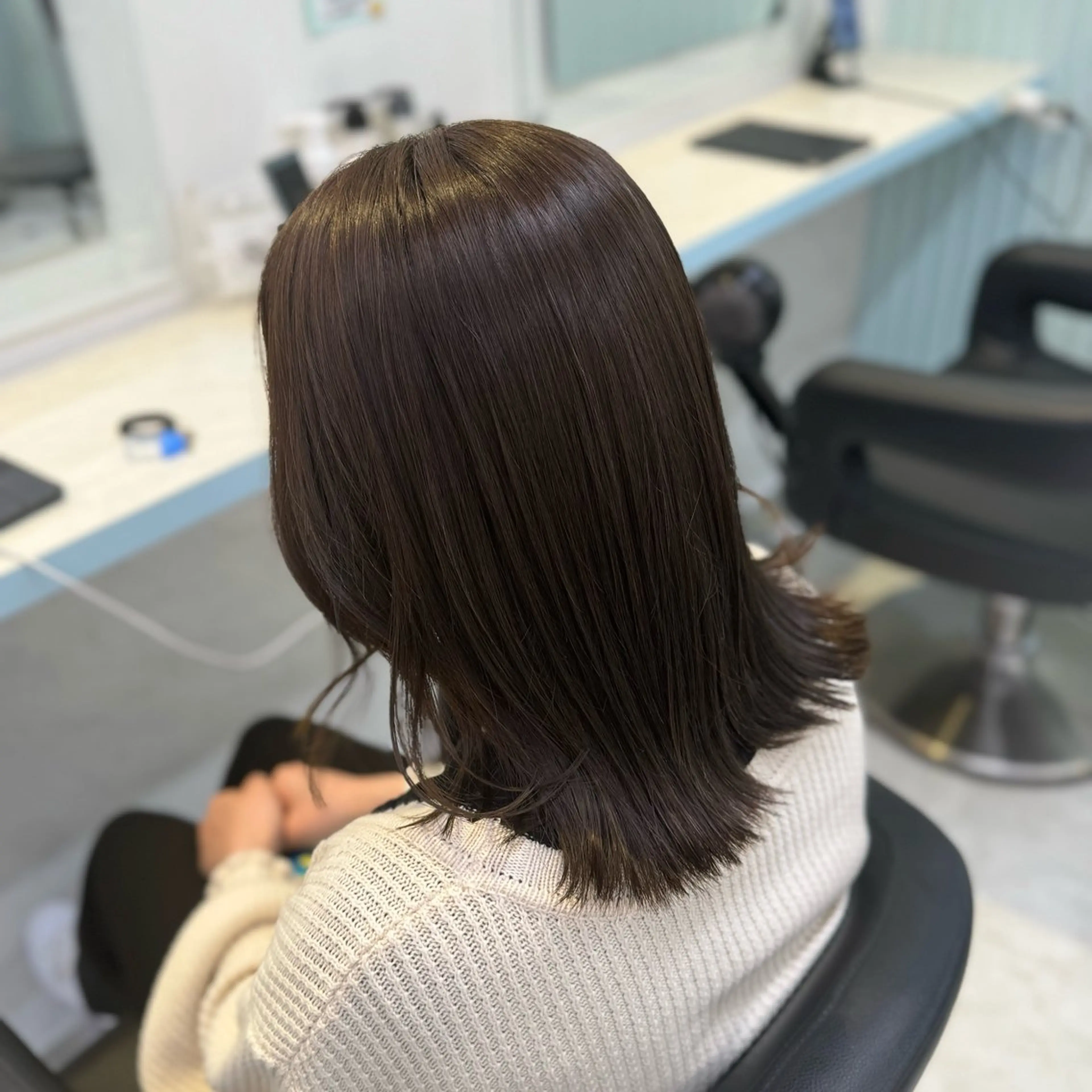 セミロング ヘアカラー 🩷モテ髪＆透明感 🩷ミルクティー🩷のヘアスタイル