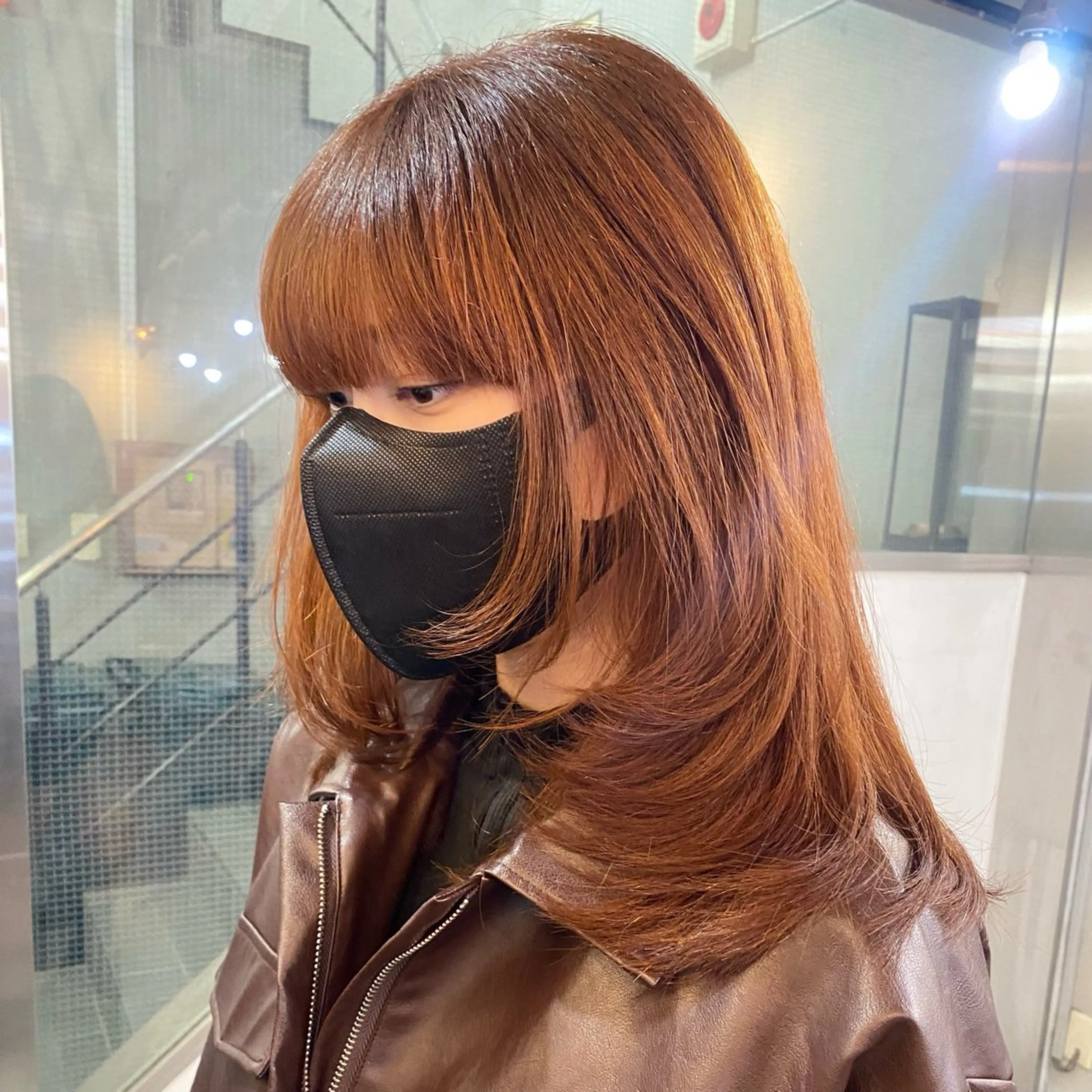 セミロング カラー アッシュ ベージュカラー 黒髪 ブルーカラー ブルーブラック カット ヘアカラー トリートメント ヘッドスパ ヘアセット 透明感/韓国風 🤍moeka🤍のヘアスタイル