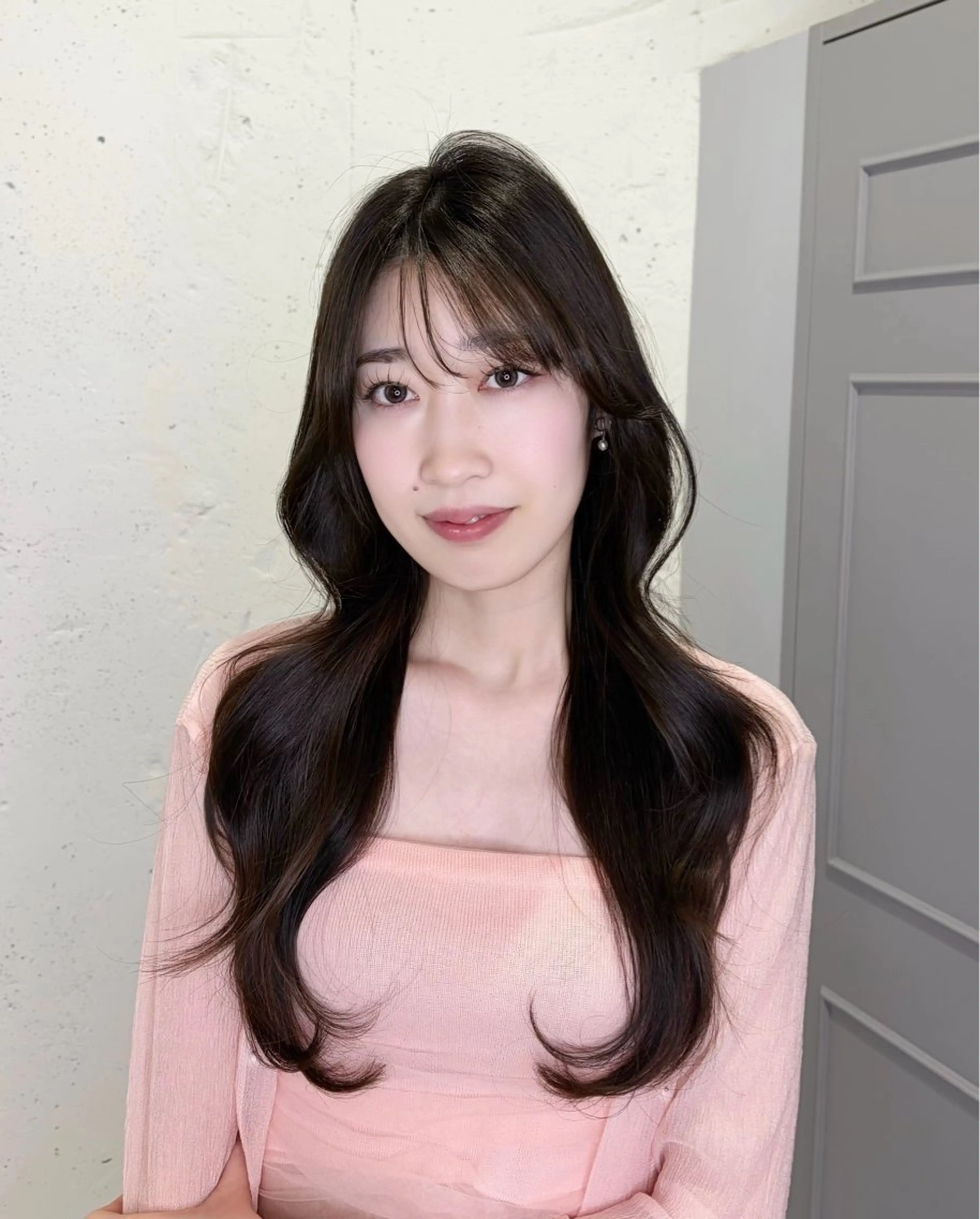 セミロング カラー 透明感カラー🎀／ 寒色カラー／マツエクのヘアスタイル