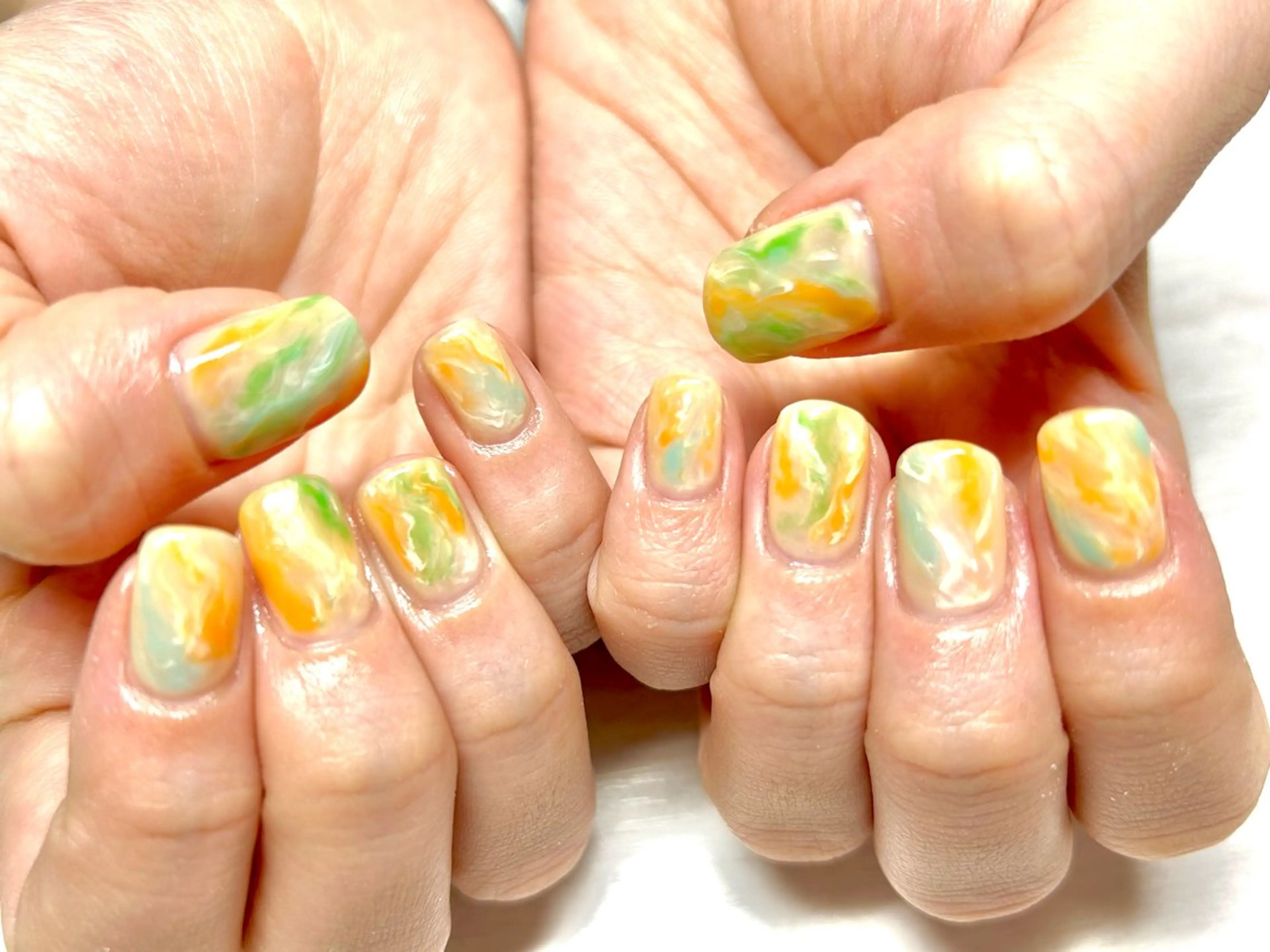 ネイル 大理石ネイル(マーブル) ハンドネイル NailSalon Mela所属・Mela ミユ🌼.*のネイルデザイン