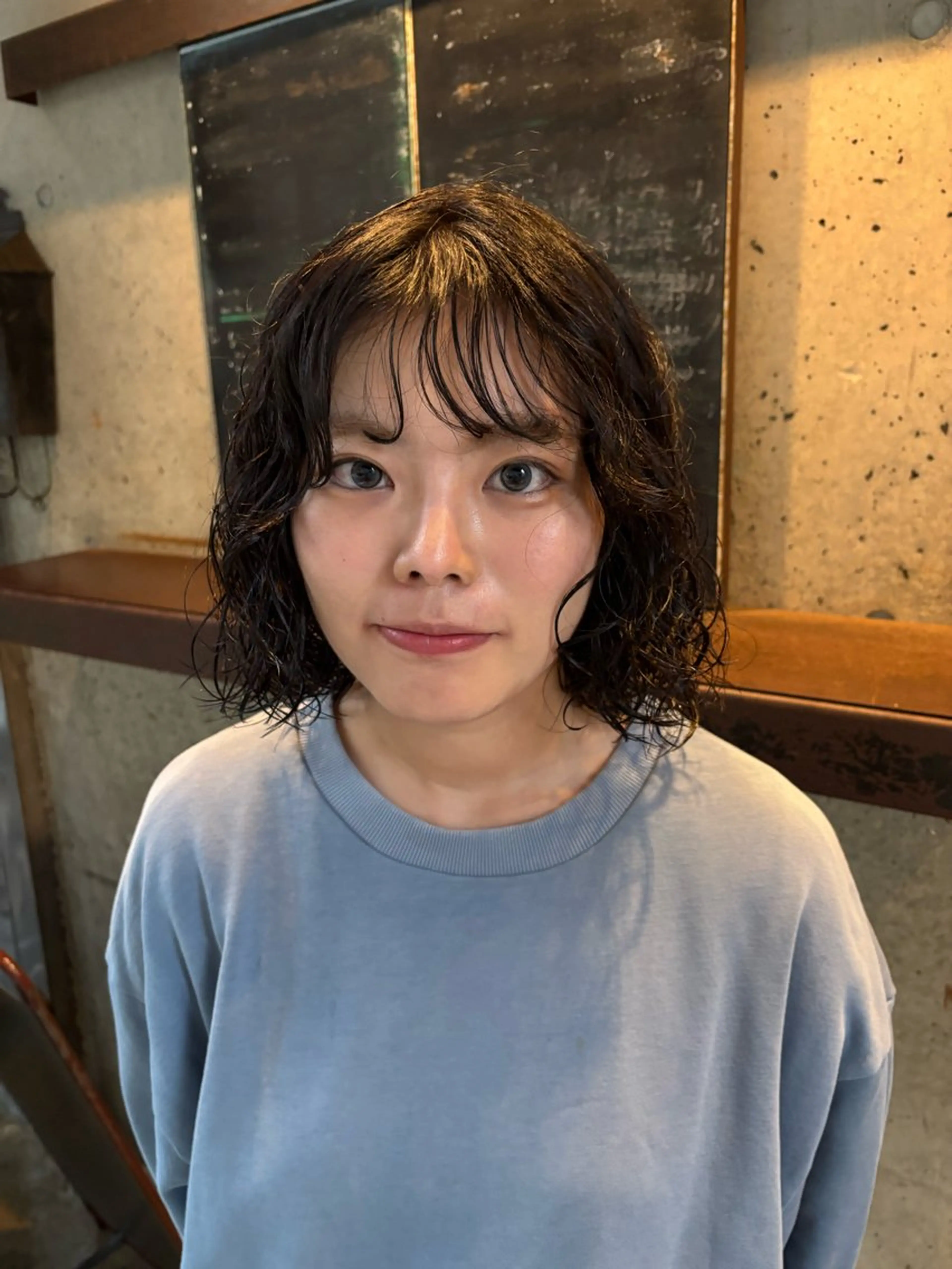 ミディアム パーマ ミディアムパーマ ボブ くせ毛 レイヤーカット ニュアンスパーマ 水原波津輝/ボブ /ニュアンスパーマのヘアスタイル