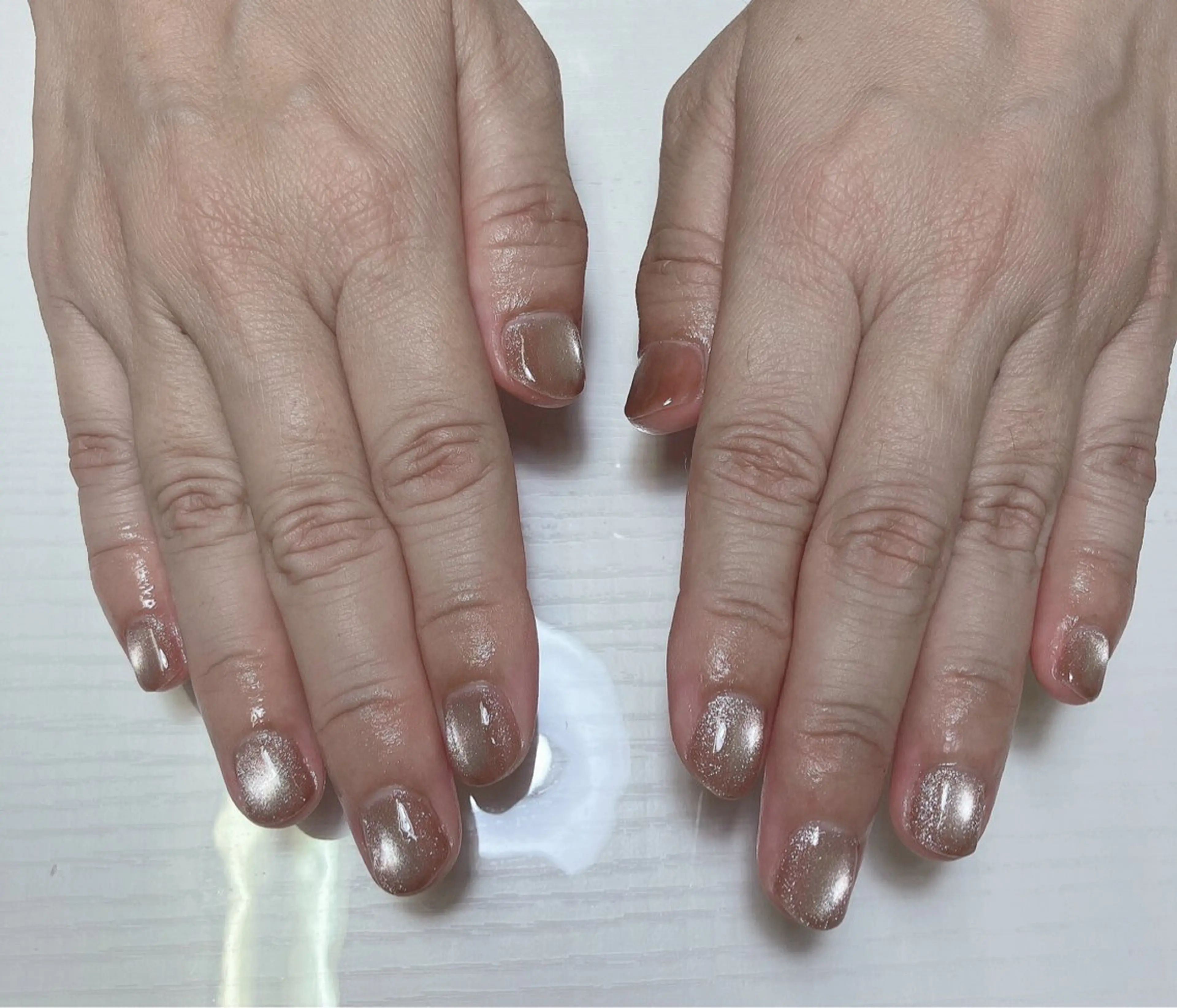 ネイル マグネットネイル ピンク ピンクベージュ nailsalon nana♡のネイルデザイン