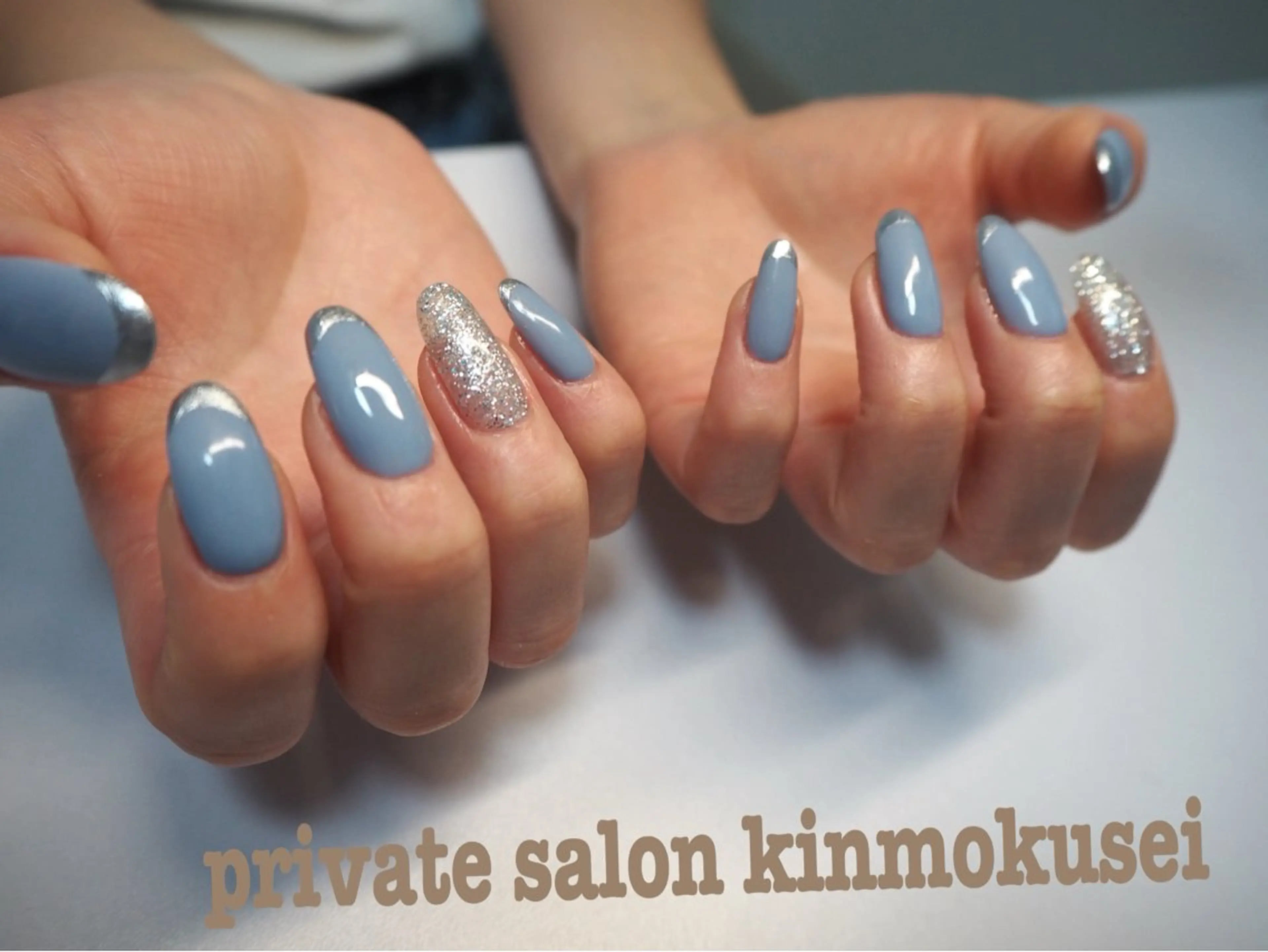ネイル フレンチネイル ミラーネイル nail salon kinmokuseiのネイルデザイン