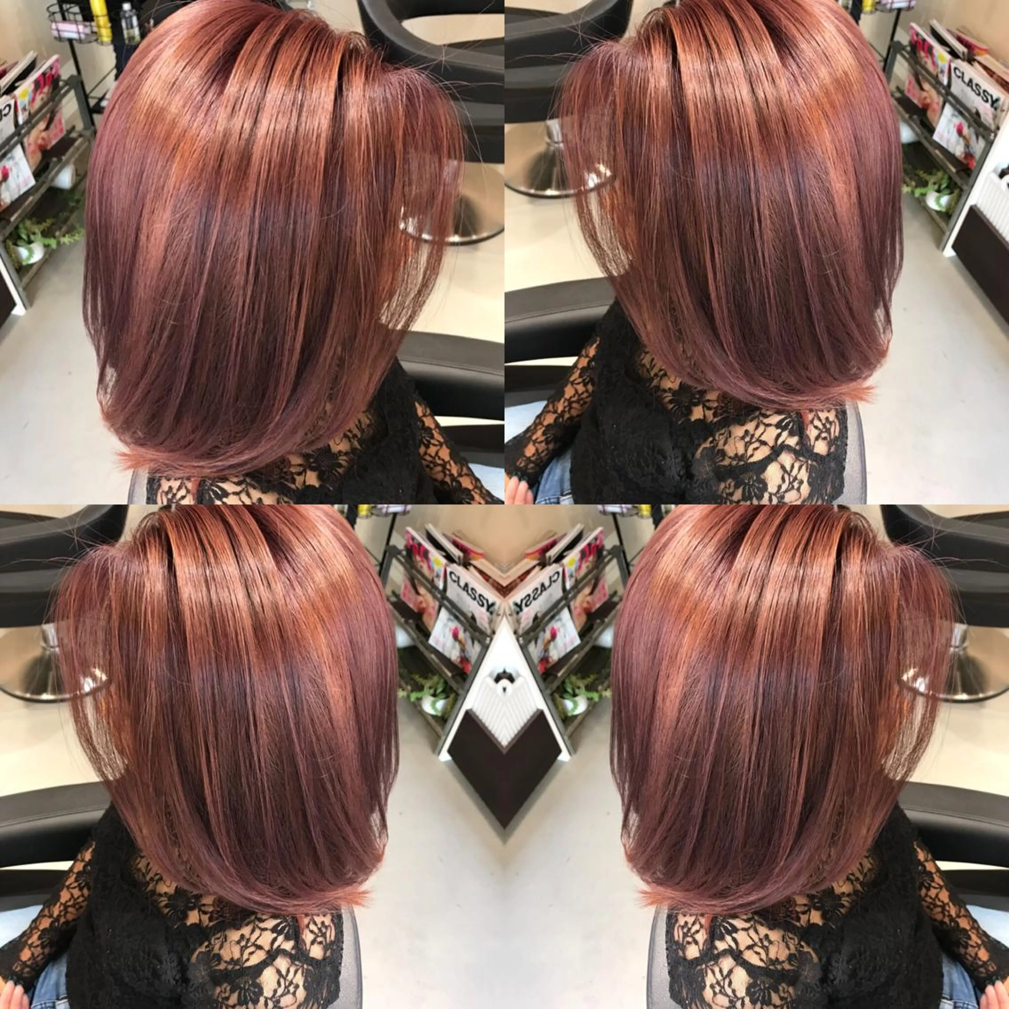 ミディアム カラー ピンクカラー ピンクパープル パープルカラー ヘアカラー 大久保 隆蔵のヘアスタイル