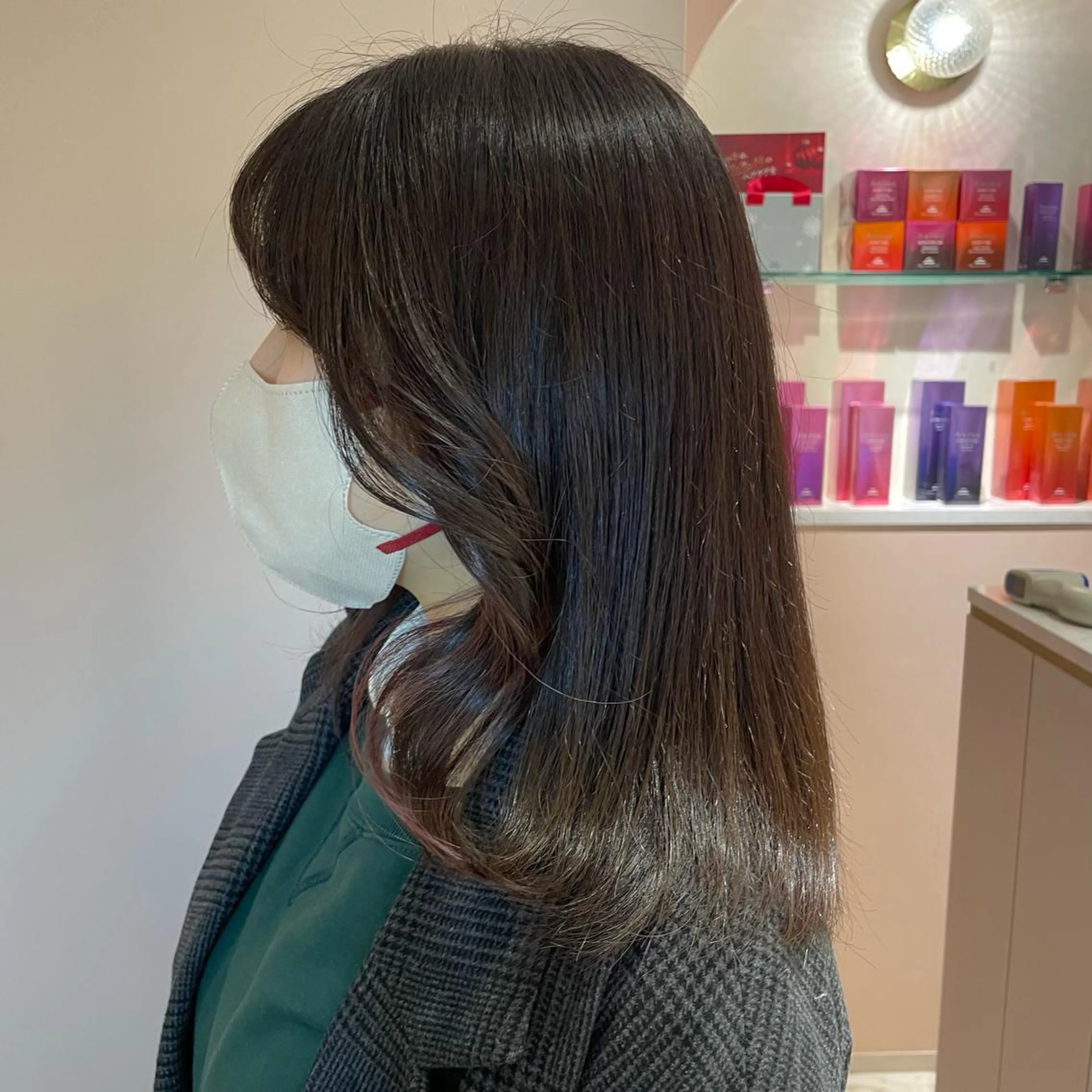 ミディアム カット ヘアカラー トリートメント ヘッドスパ マホ/日吉/髪質改善 /レイヤー/ガーリーのヘアスタイル