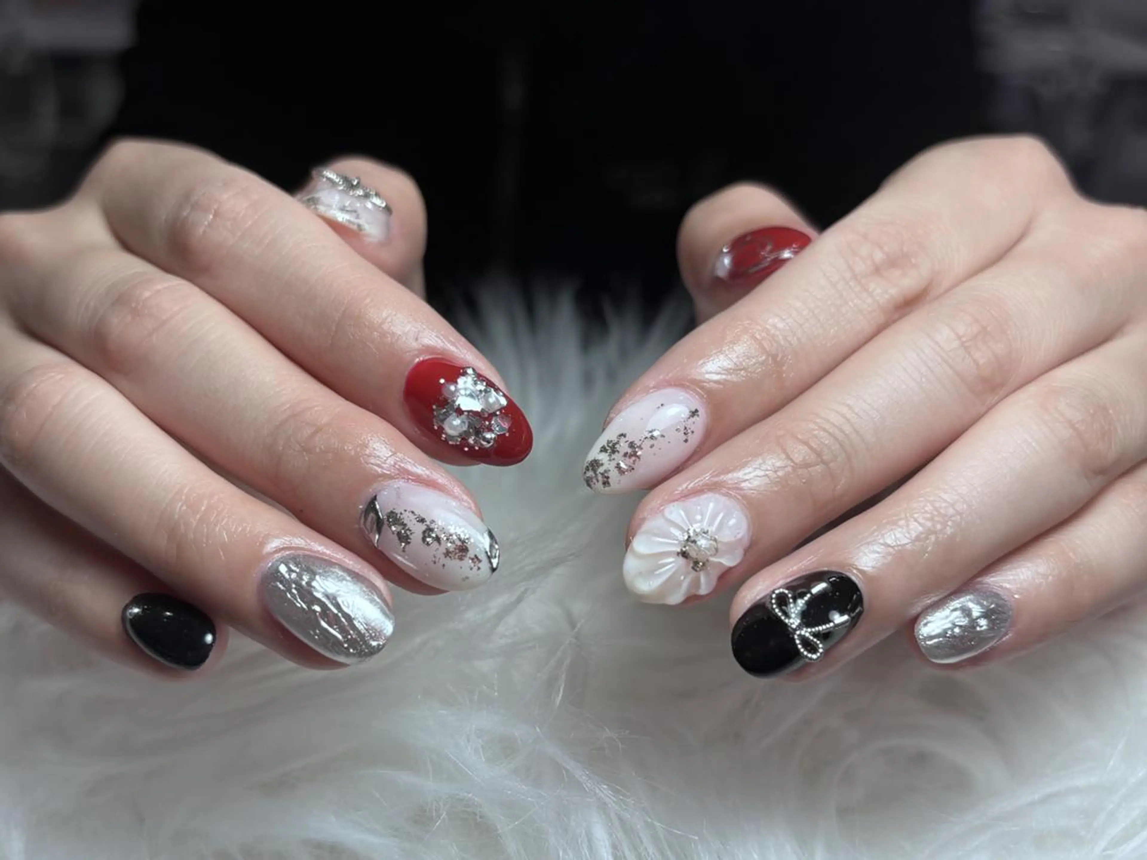 ネイル オーロラネイル 長さ出し フットネイル フレンチネイル ジェルネイル Emi🌸Belle Nail Salonのネイルデザイン