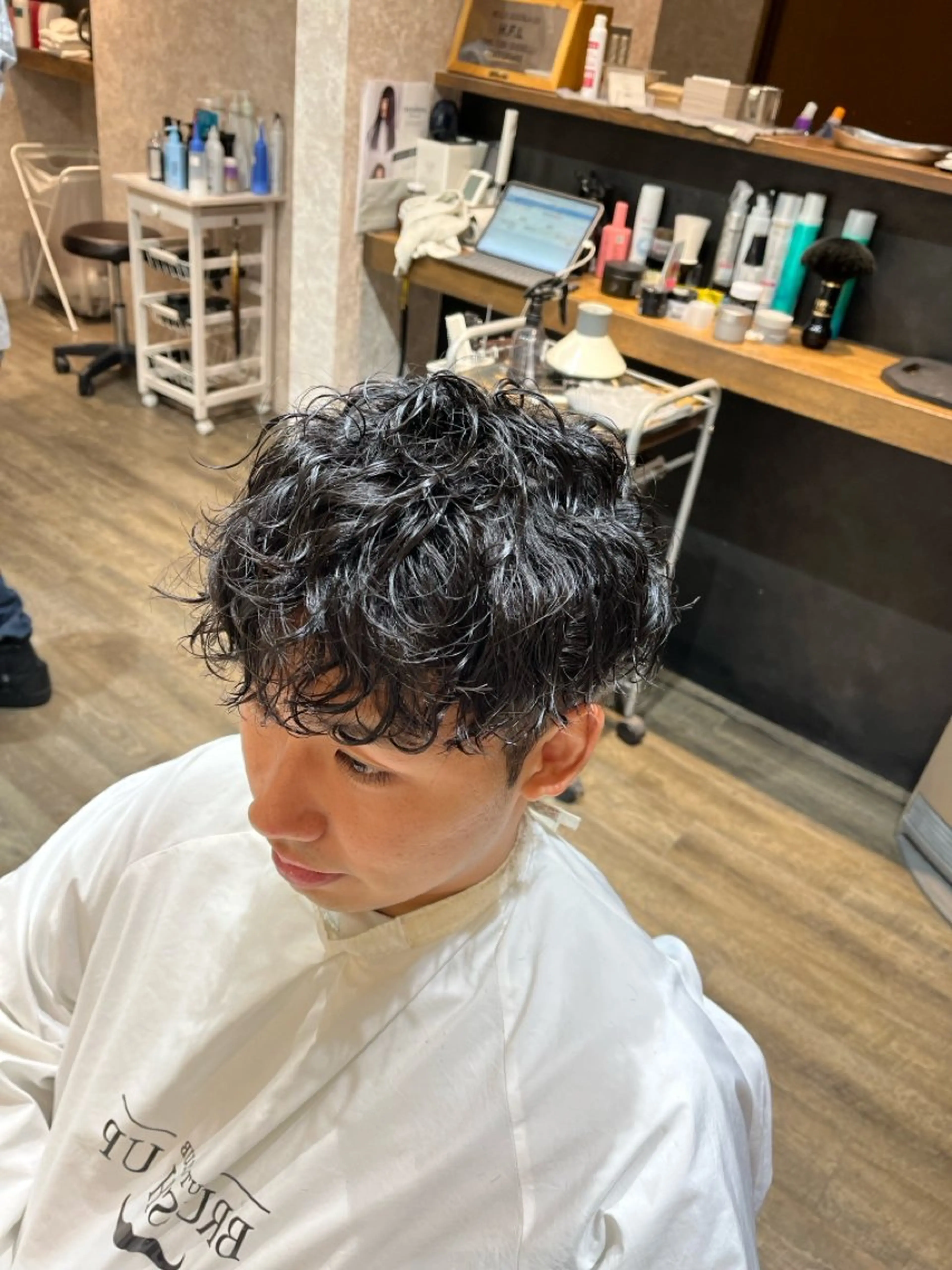ショート パーマ メンズ Brush Up所属・田中 識啓のヘアスタイル