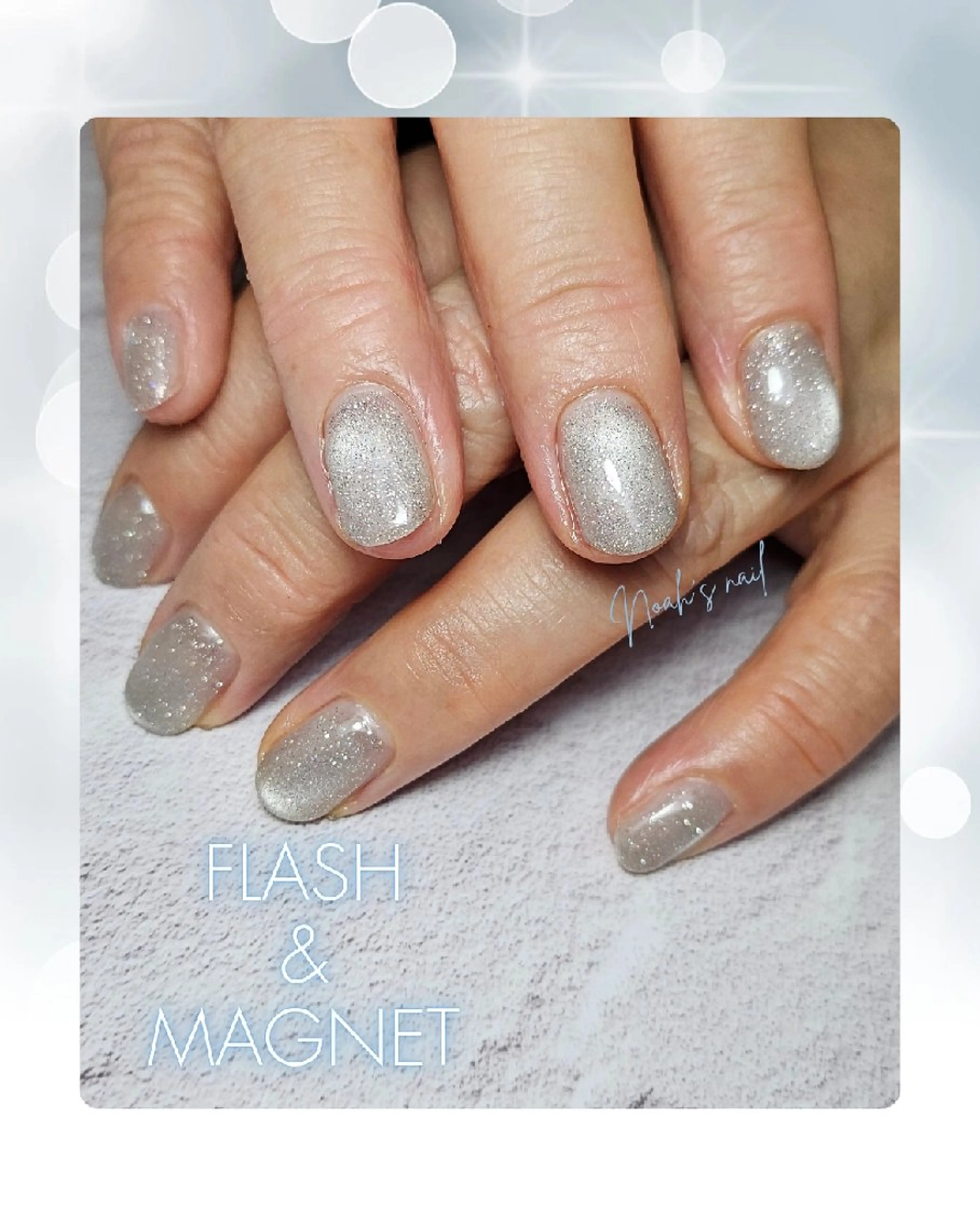 ネイル マグネットネイル シルバー ハンドネイル Noah'snail   のネイルデザイン