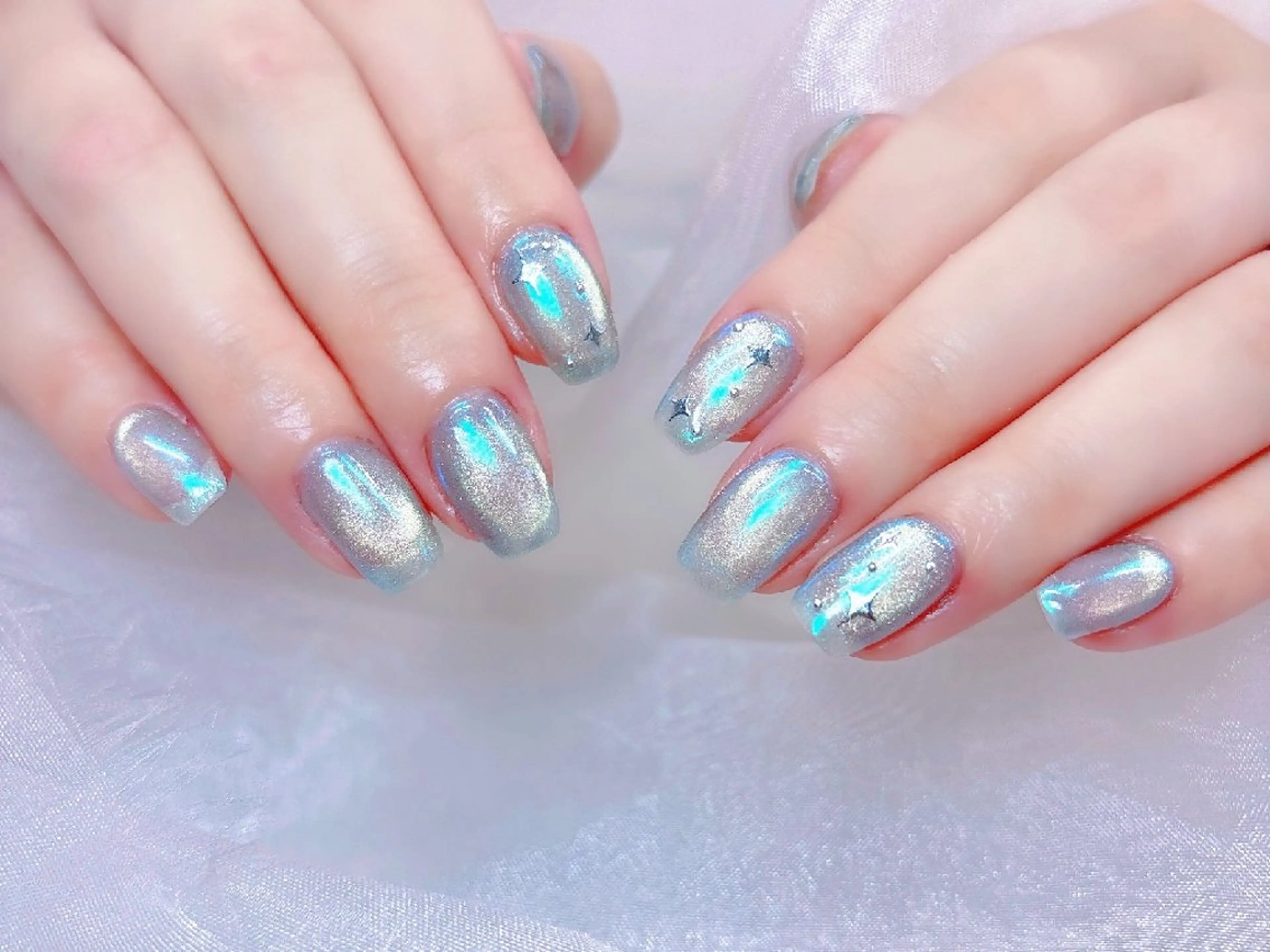 ネイル チークネイル 長さ出し フラッシュネイル フレンチネイル ジェルネイル Chouette Nailのネイルデザイン