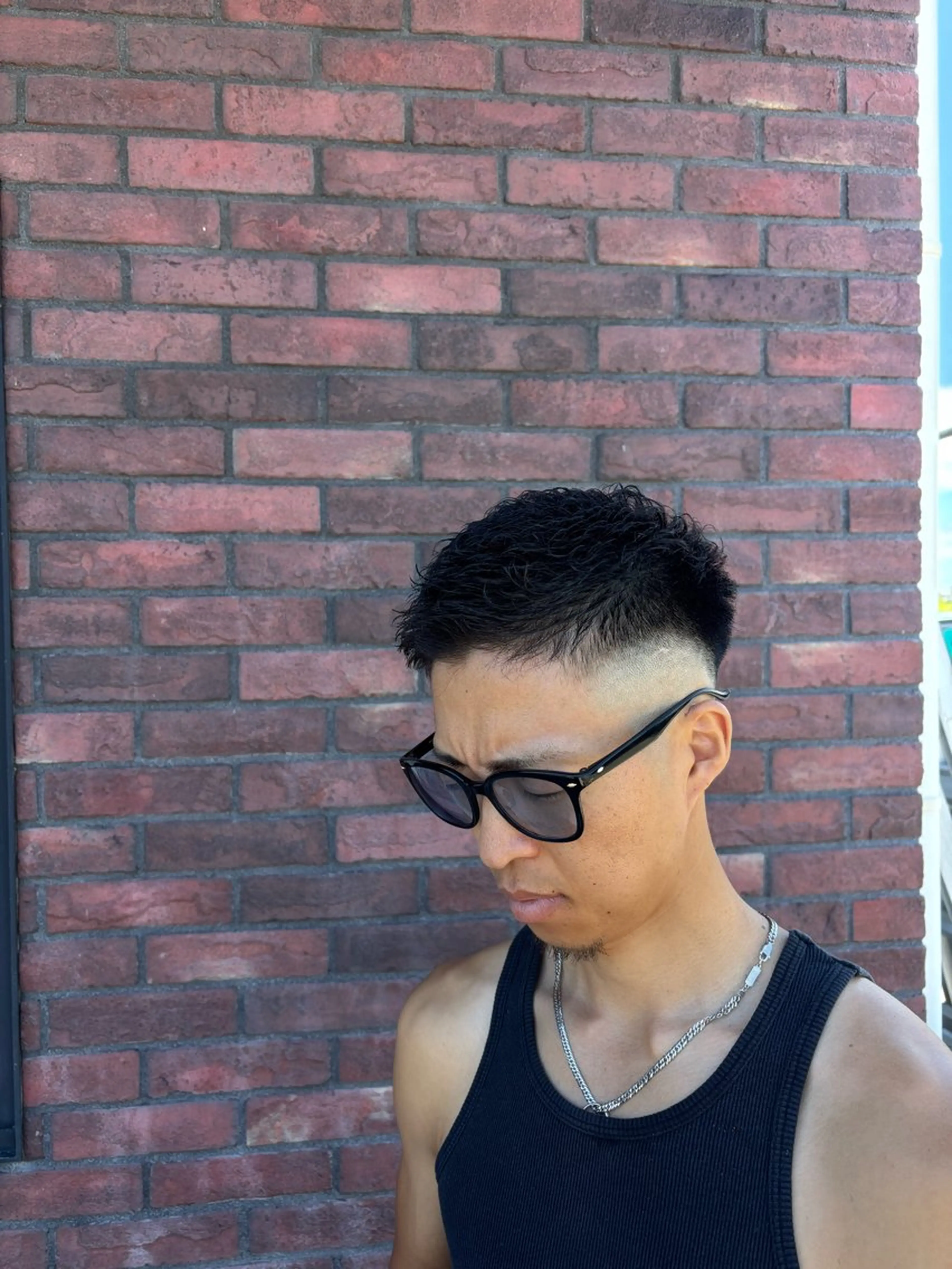 ショート メンズ フェードカット スキンフェード カット 小池 俊真のヘアスタイル