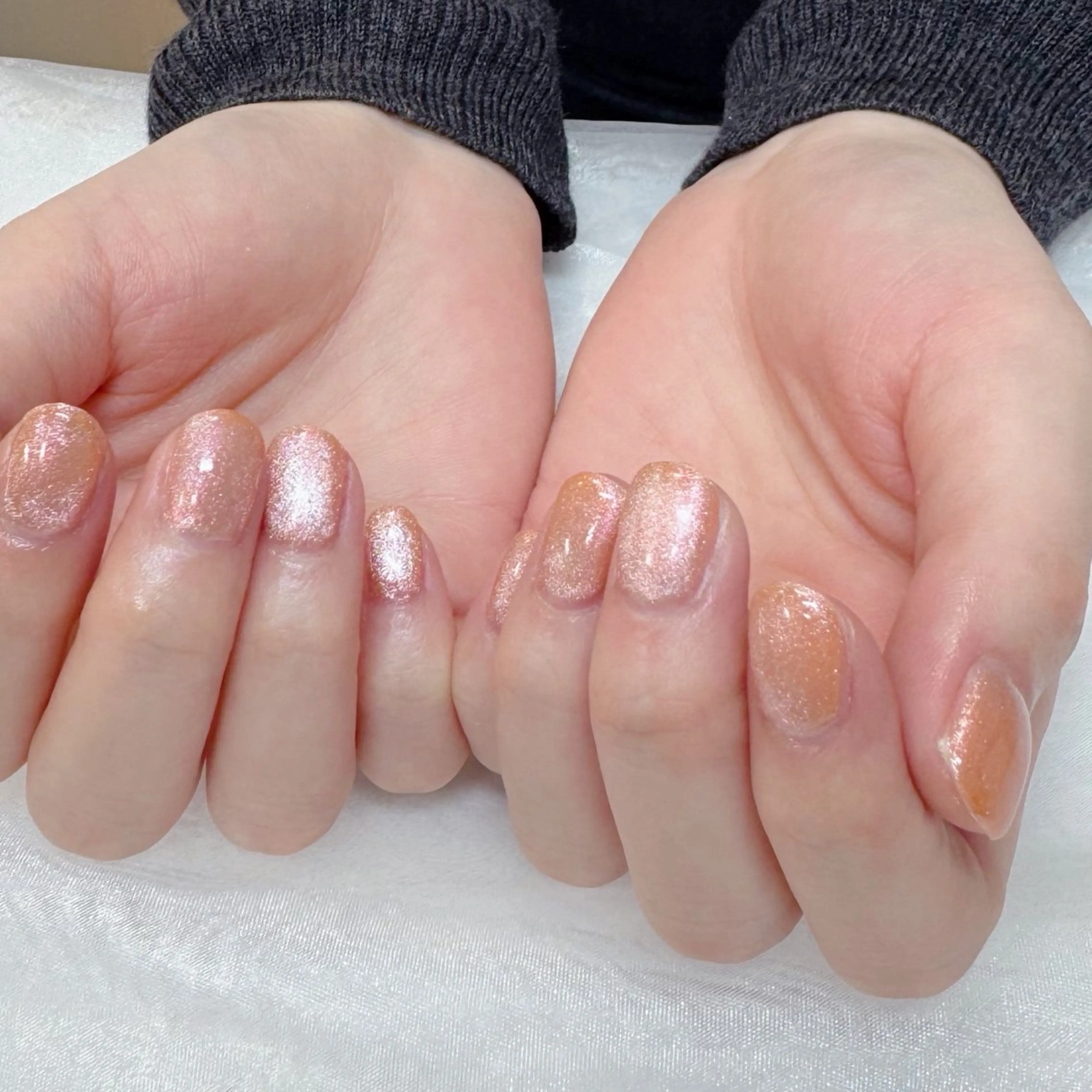 ネイル キラキラネイル マグネットネイル オレンジ maruyasu. yのネイルデザイン