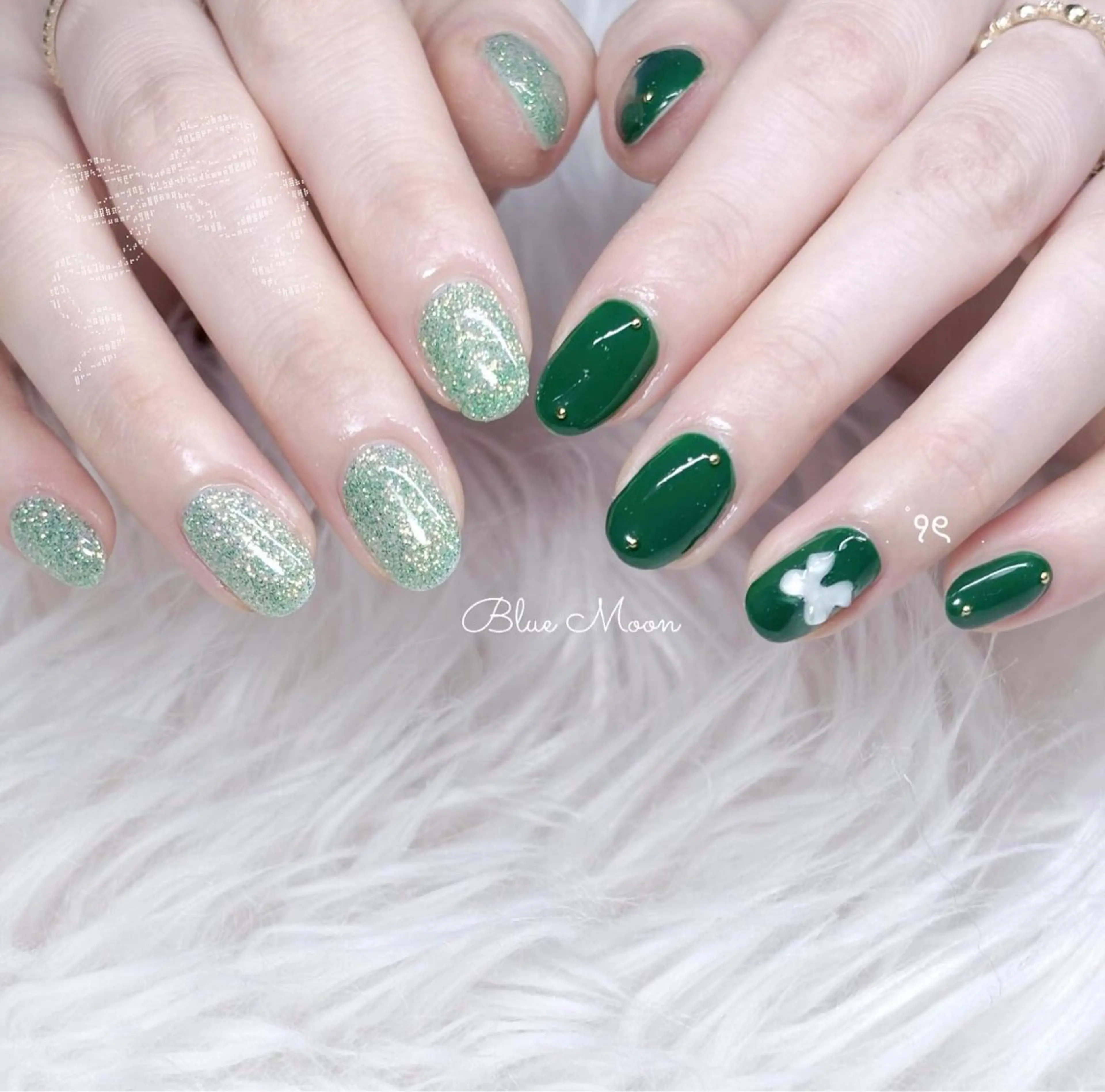 ネイル リボン ハンドネイル フットネイル ハンドケア nail salon Blue Moonのネイルデザイン