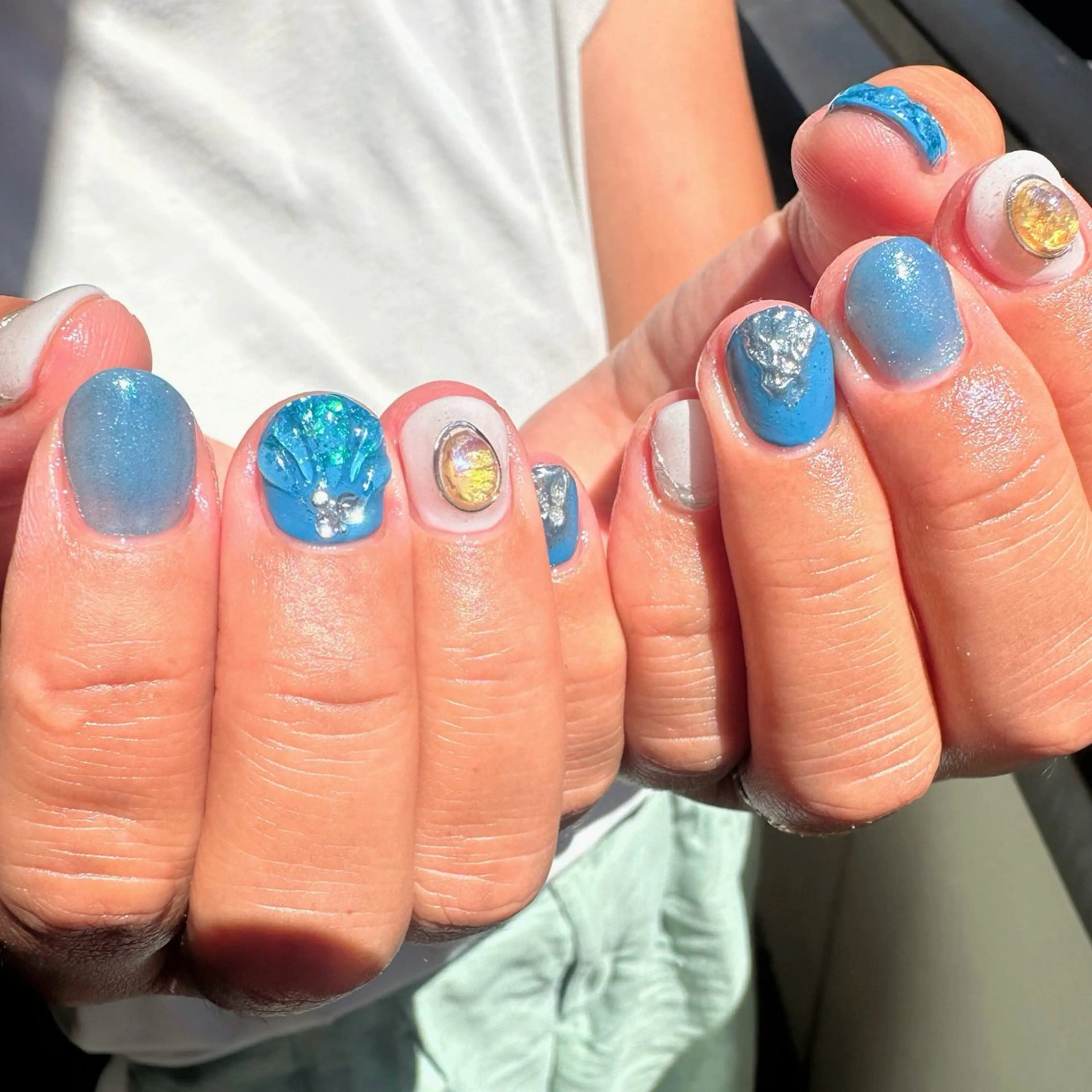 ネイル クリアネイル 氷ネイル・うるうるネイル 韓国ネイル ニュアンスネイル ショートネイル 🪞KAPE NAIL 🪞のネイルデザイン