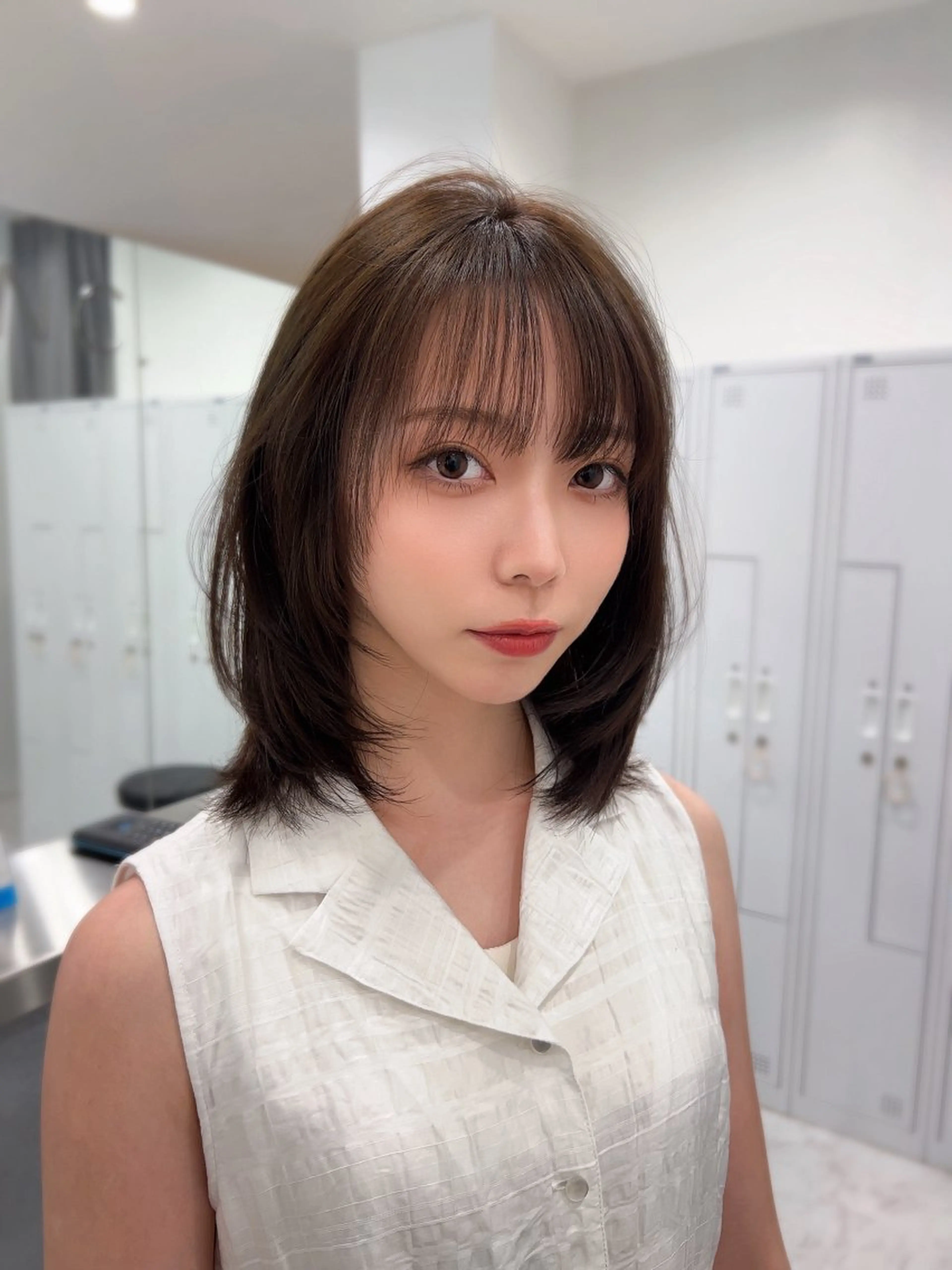 ミディアム レイヤーカット カット ヘアカラー トリートメント ✨上品可愛い 垢抜けカラー/後藤✨のヘアスタイル