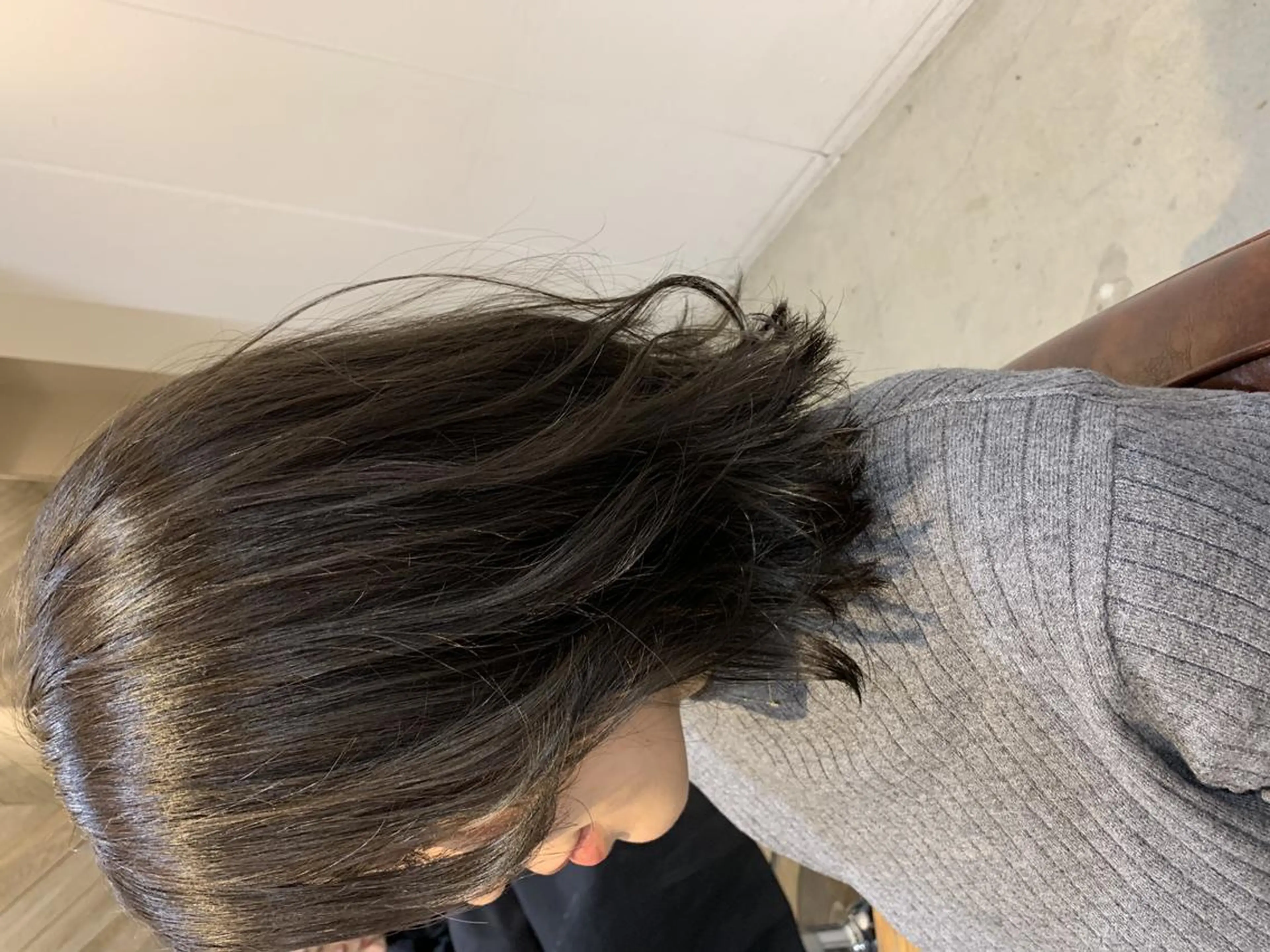 ミディアム カラー パーマ ヘアアレンジ メンズ キッズ ネイル マツエク・マツパ 中津No.1髪質改善 店長✨透ける暗髪のヘアスタイル