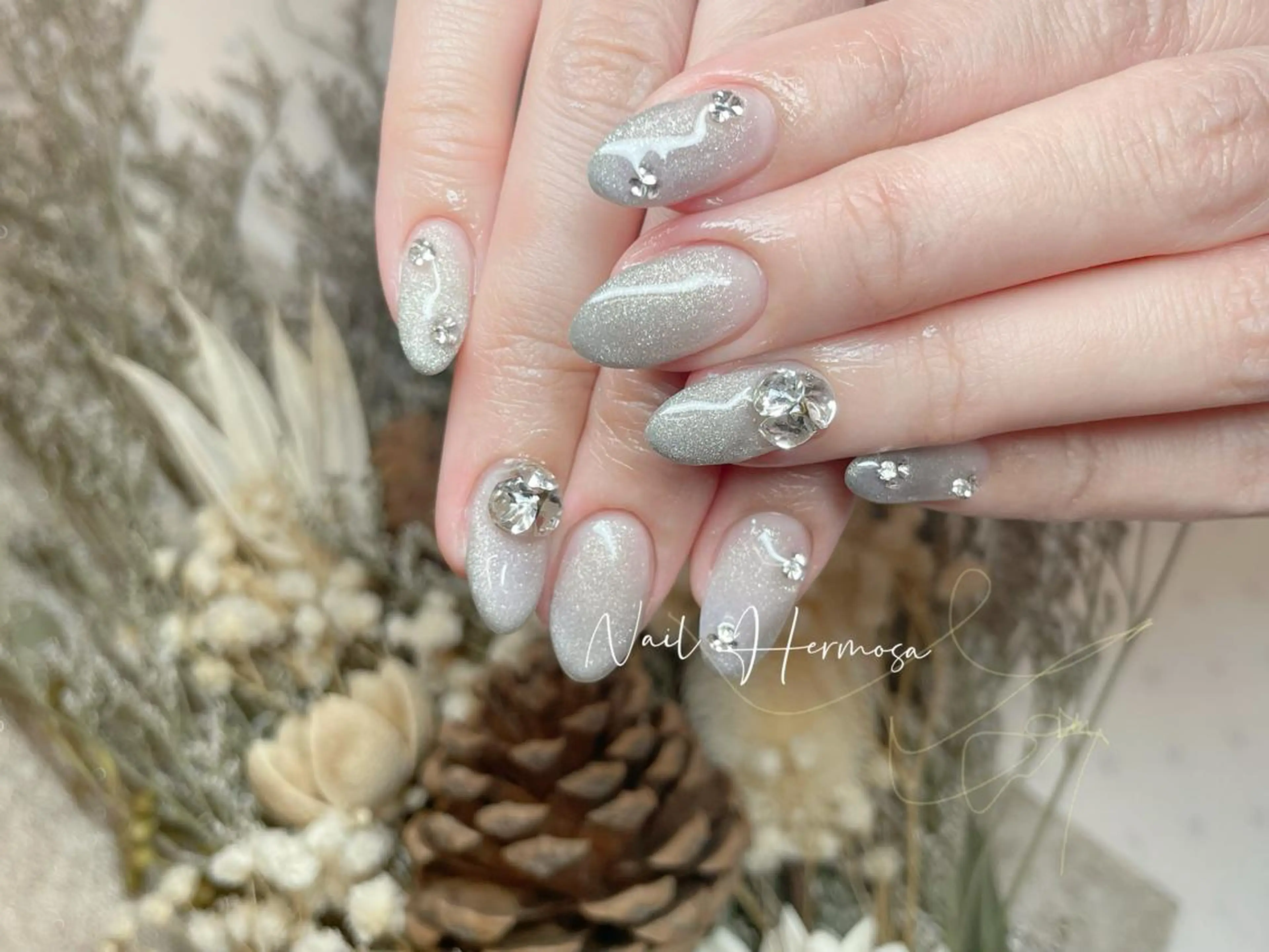 ネイル 長さ出し フラッシュネイル フットネイル ジェルネイル マグネットネイル ハンドネイル ネイル エルモサのネイルデザイン