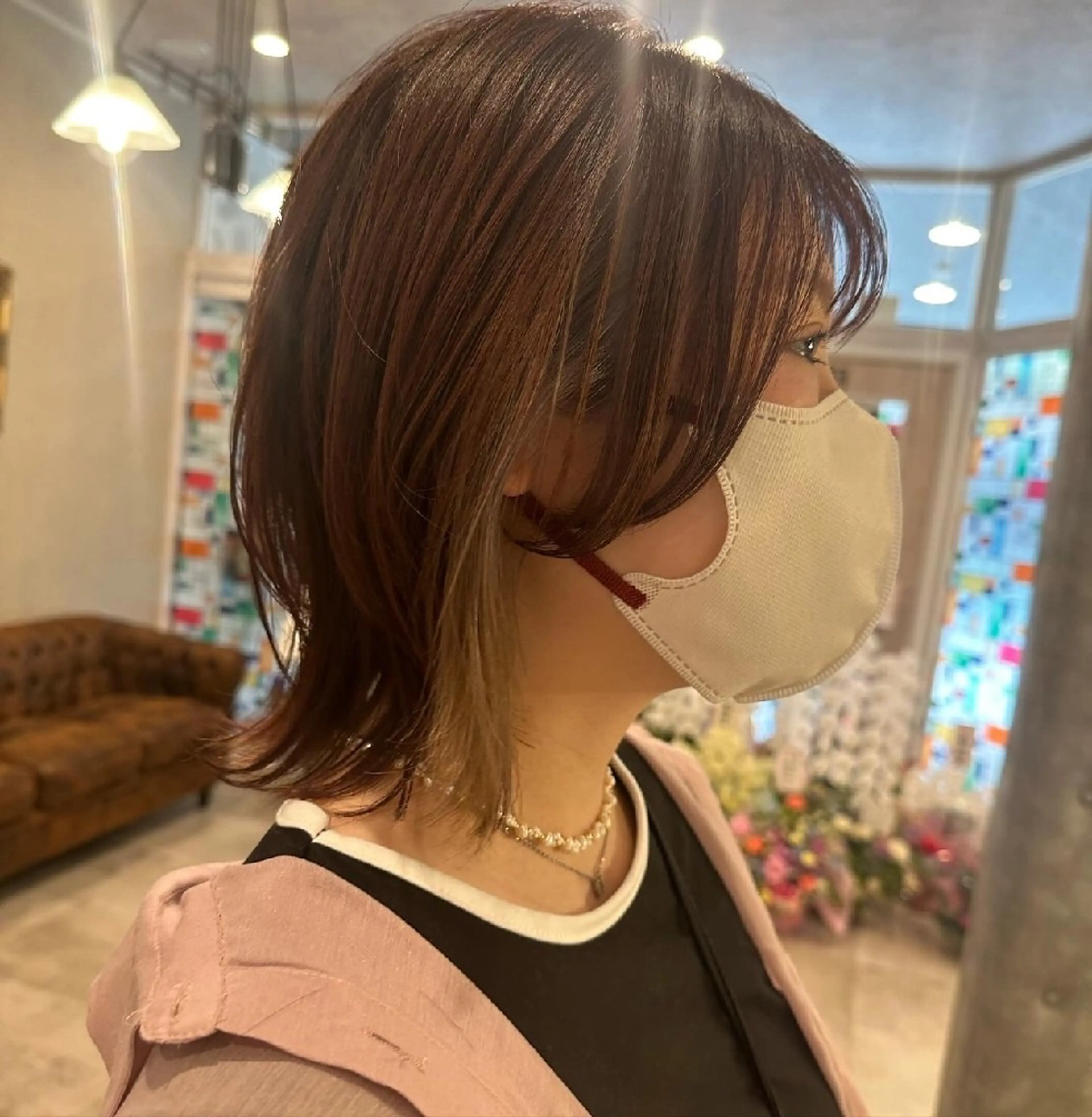 ミディアム カラー Calbari 鎌田美歩のヘアスタイル