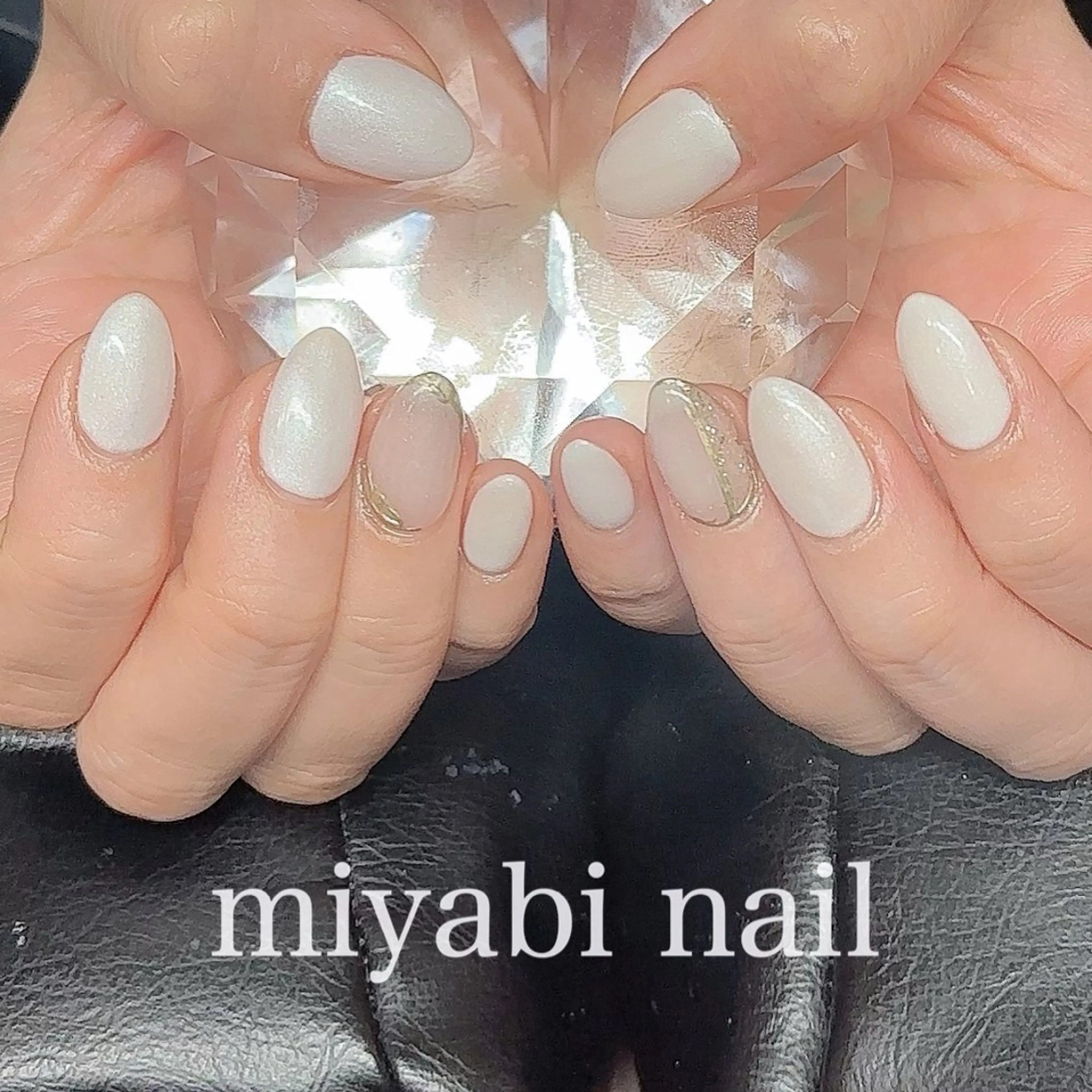 ネイル アートネイル 持ち込み 春ネイル ホワイト ハンドネイル miyabi nail 桂川駅近くのネイルデザイン