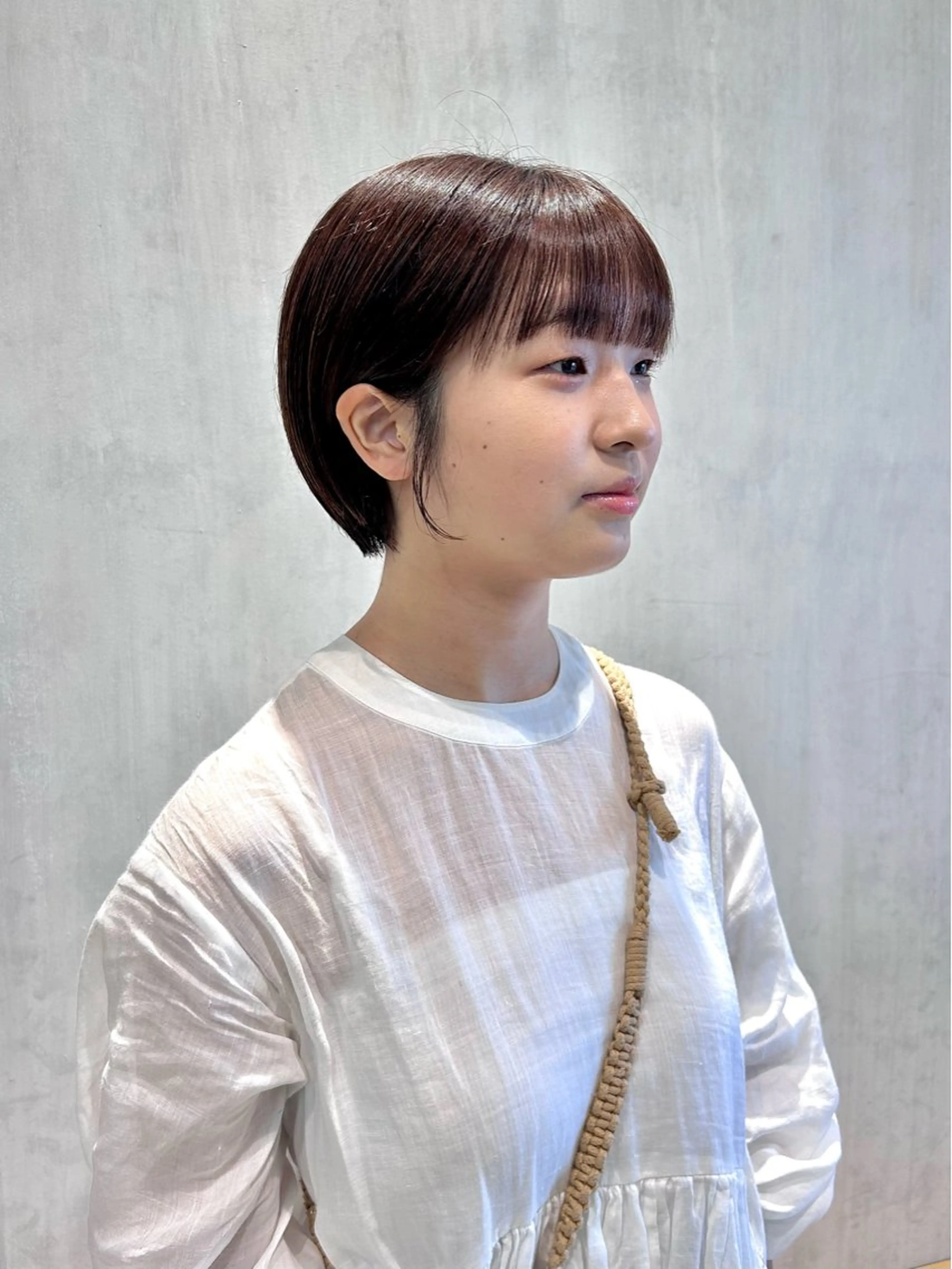 ショート ショートボブ 丸みショート ボブ ショートヘア レイヤーカット/ツヤ 縮毛矯正/アチワのヘアスタイル