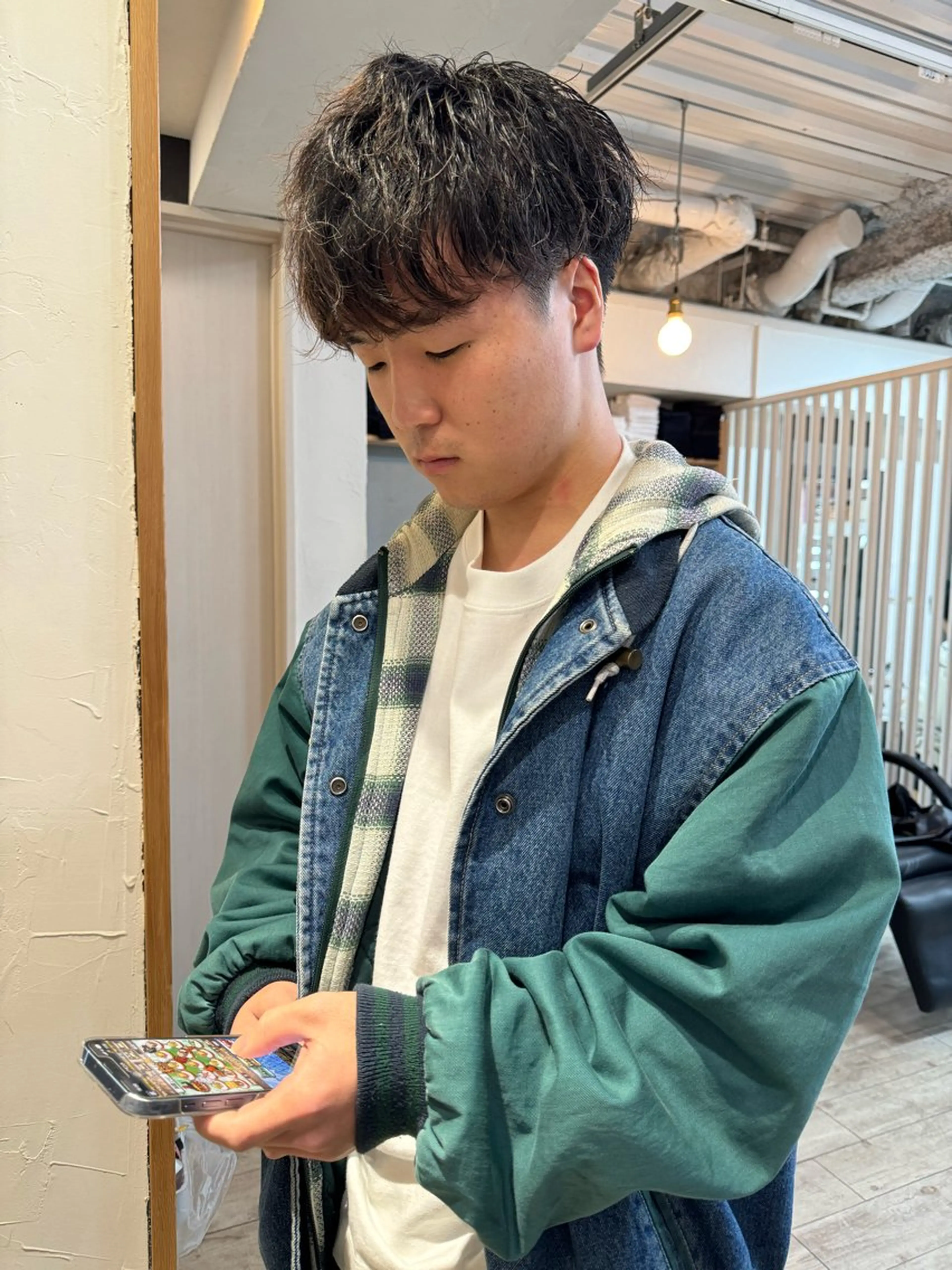 カラー パーマ メンズ アップバング センターパート マッシュ メンズパーマ スパイキーショート 【池袋/スパイキー ショート】ⓝⓘⓜⓤのヘアスタイル