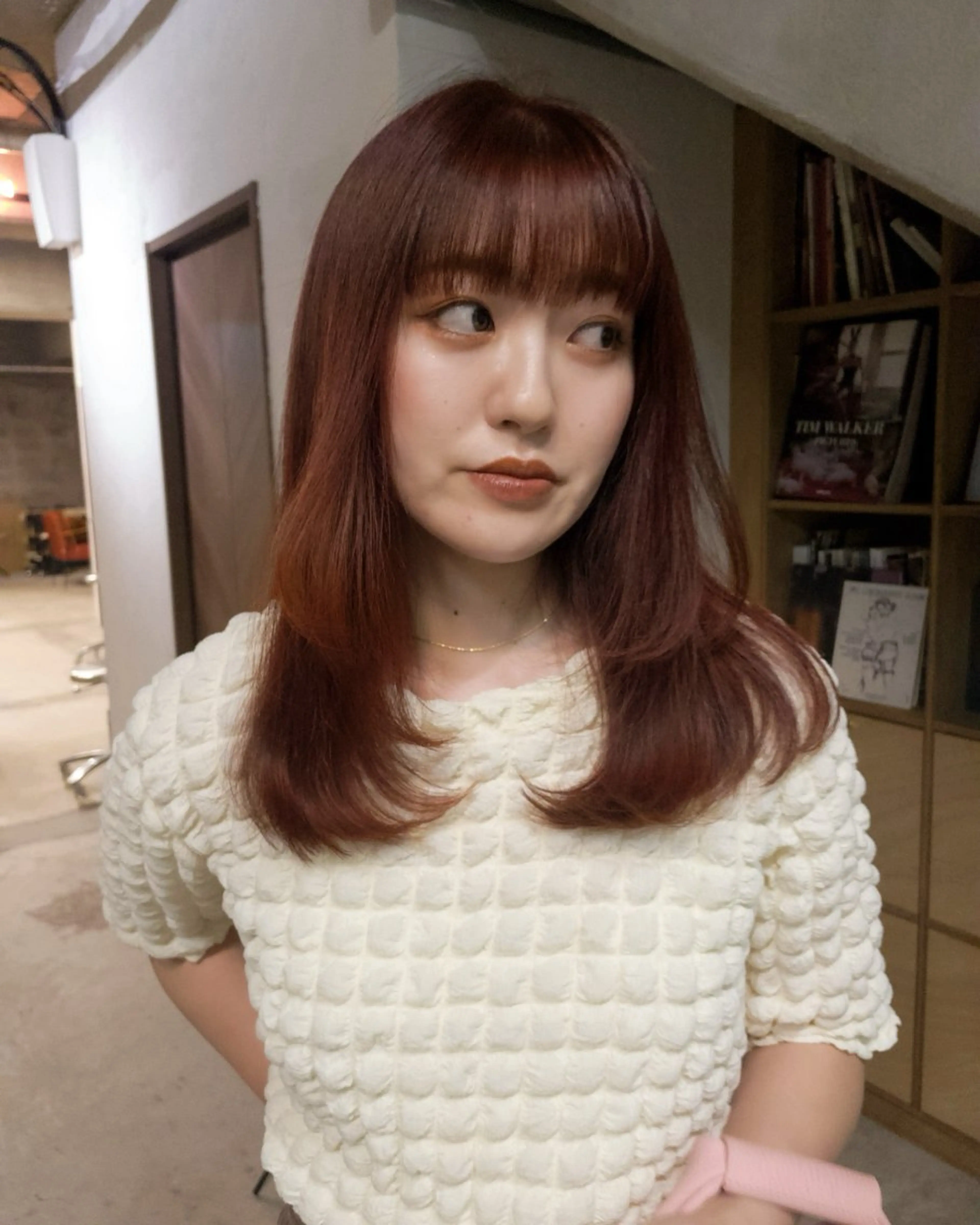 ミディアム カラー 顔周りカット muku所属・ボブ/パーマ /muku サリのヘアスタイル