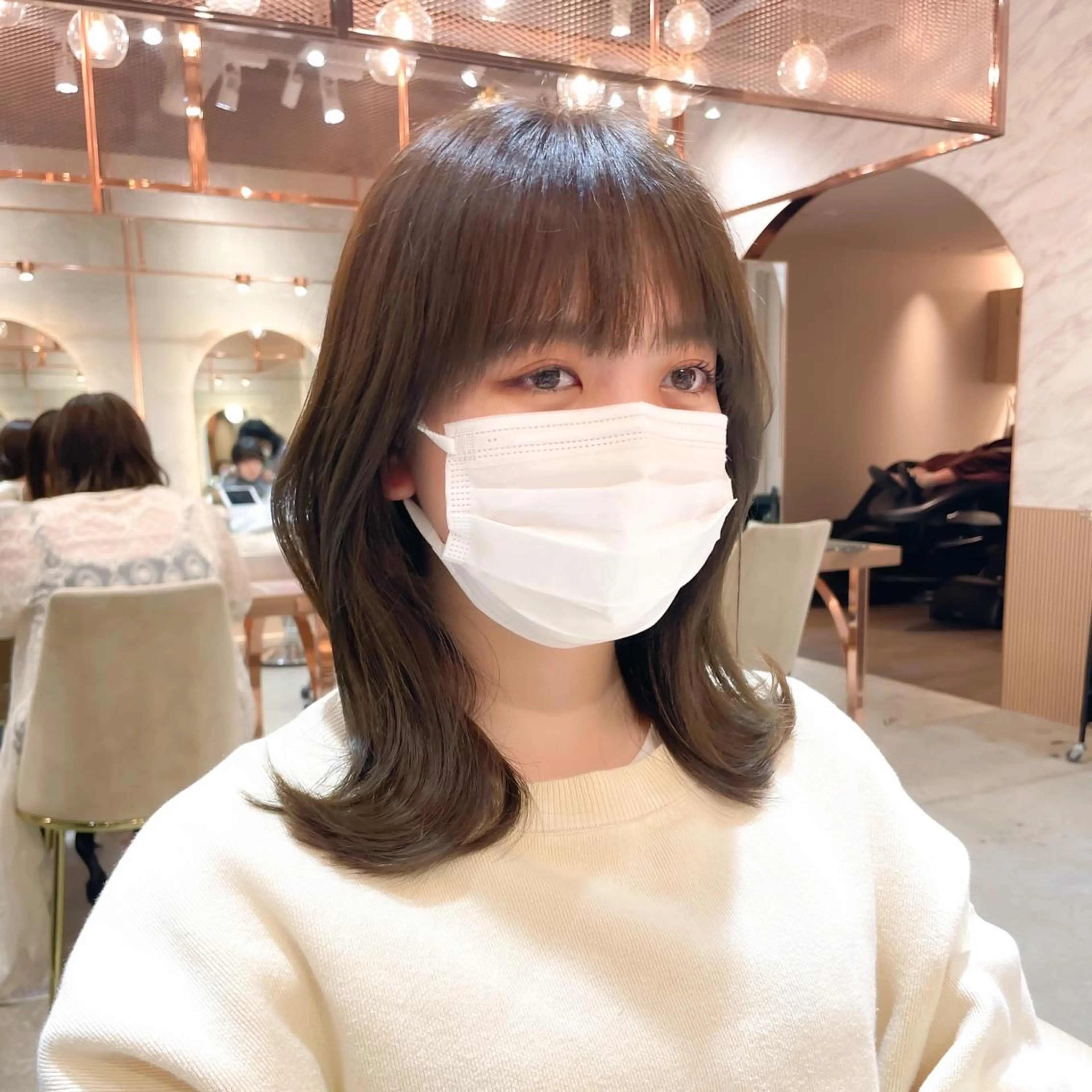 ミディアム カラー カット 縮毛矯正 トリートメント レイヤー/韓国ヘア 縮毛矯正🫧鈴木颯のヘアスタイル