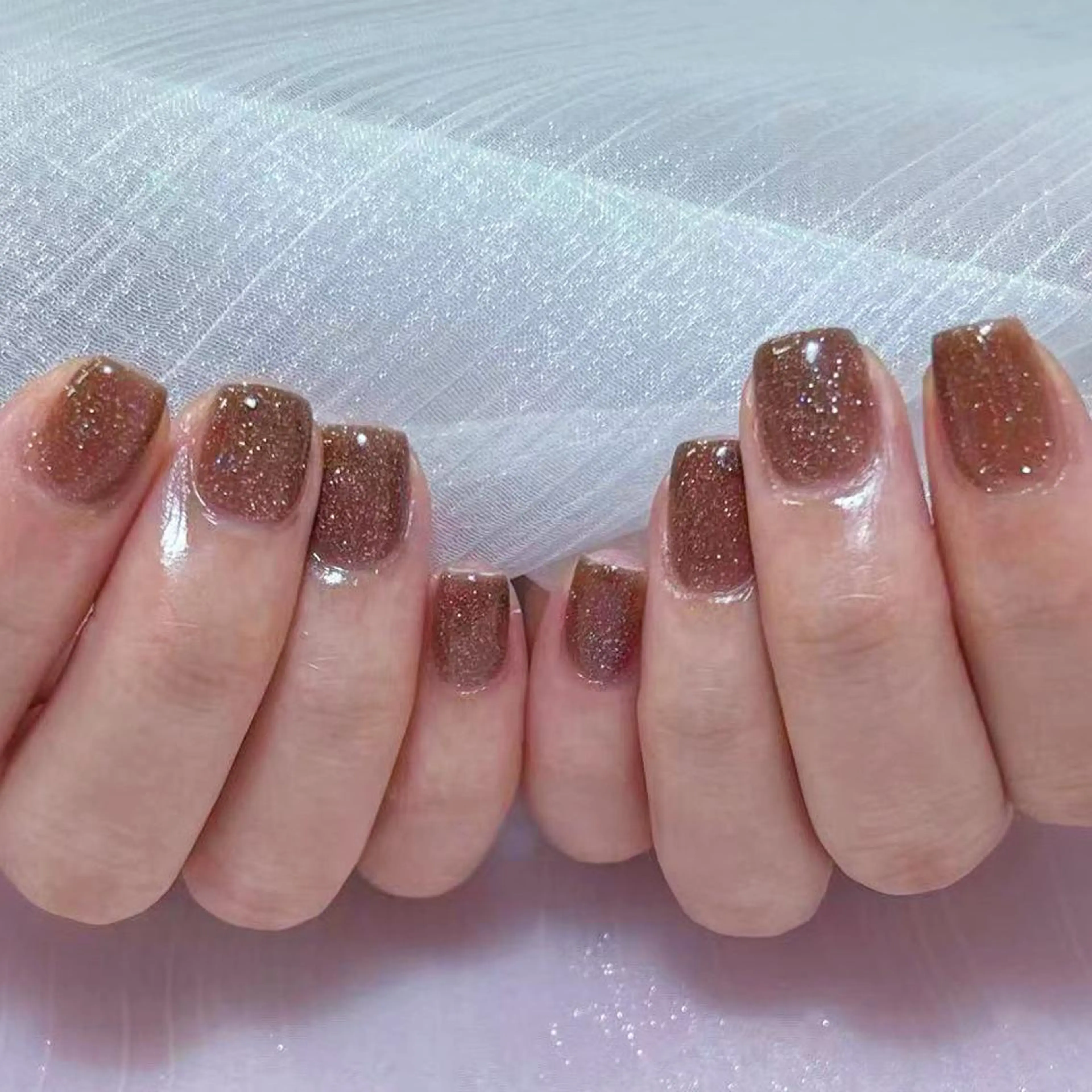 ネイル アートネイル オーロラネイル ガーリー キラキラネイル 韓国ネイル ハンドネイル DIANMOND NAIL🌸のネイルデザイン