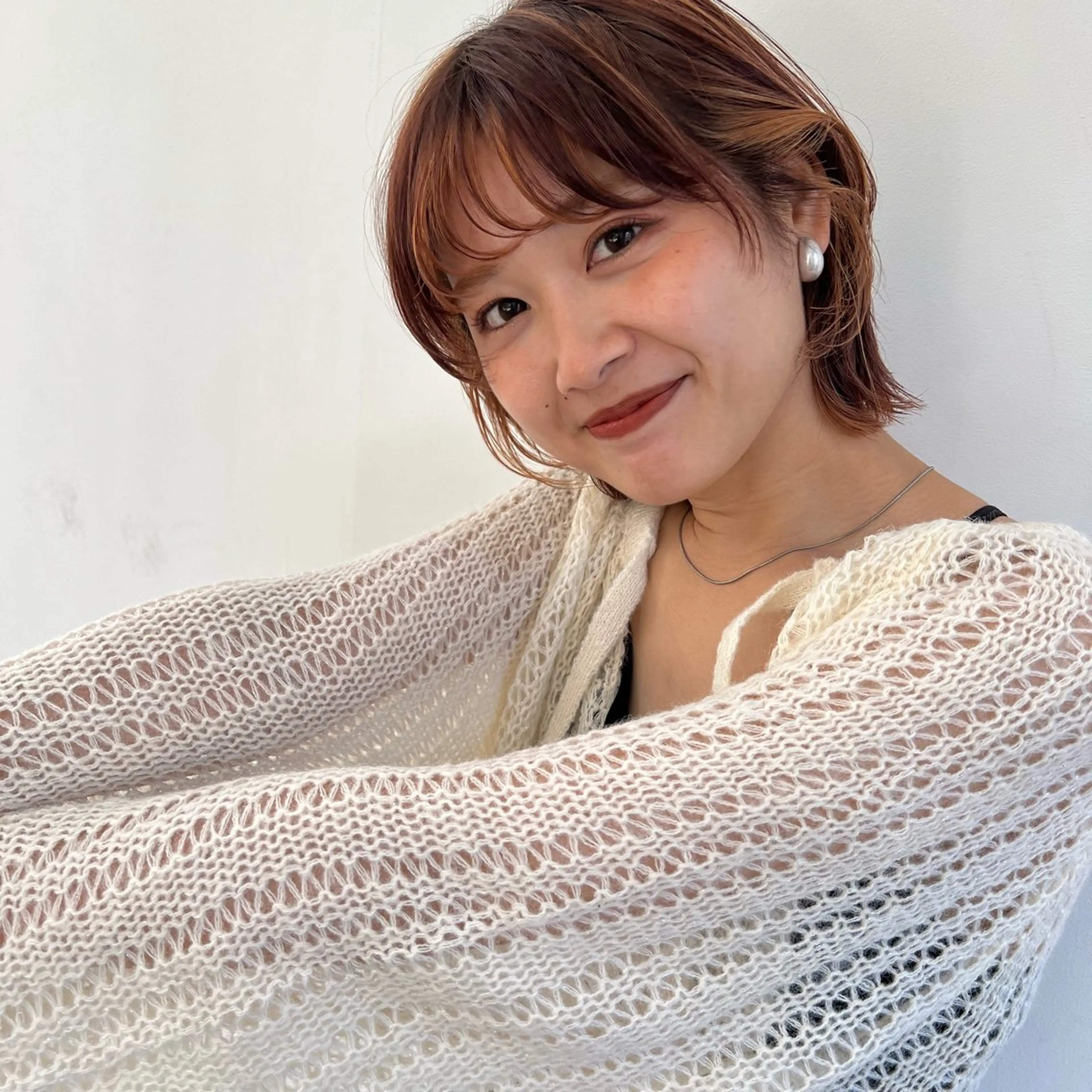 ショート カラー ボブ/巻ける縮毛矯正 /韓国レイヤーはなのヘアスタイル