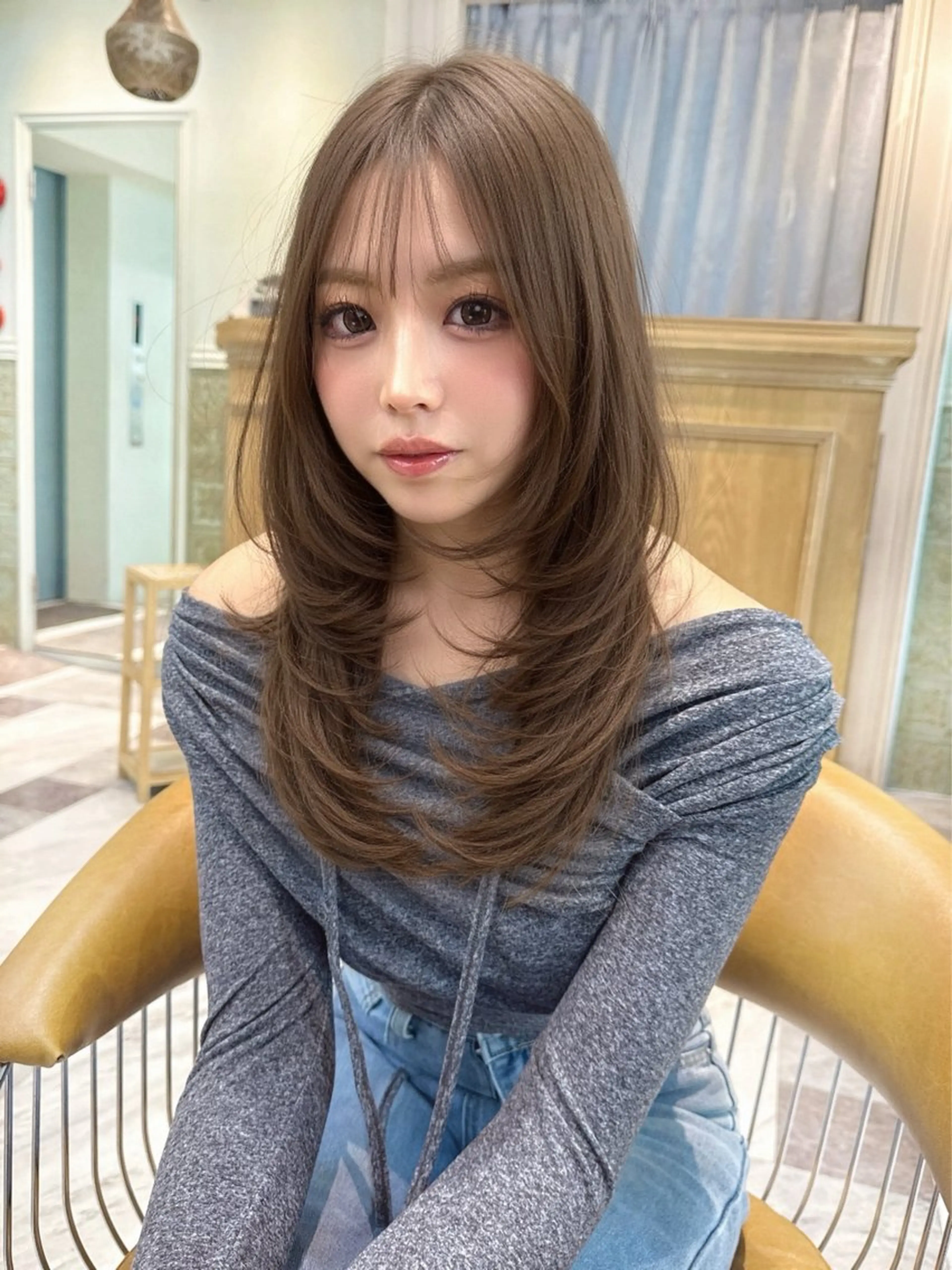 ロング ボブ ハイライト 髪質改善 Lond  robin所属・夏目唯衣/透明感 /艶カラーのヘアスタイル