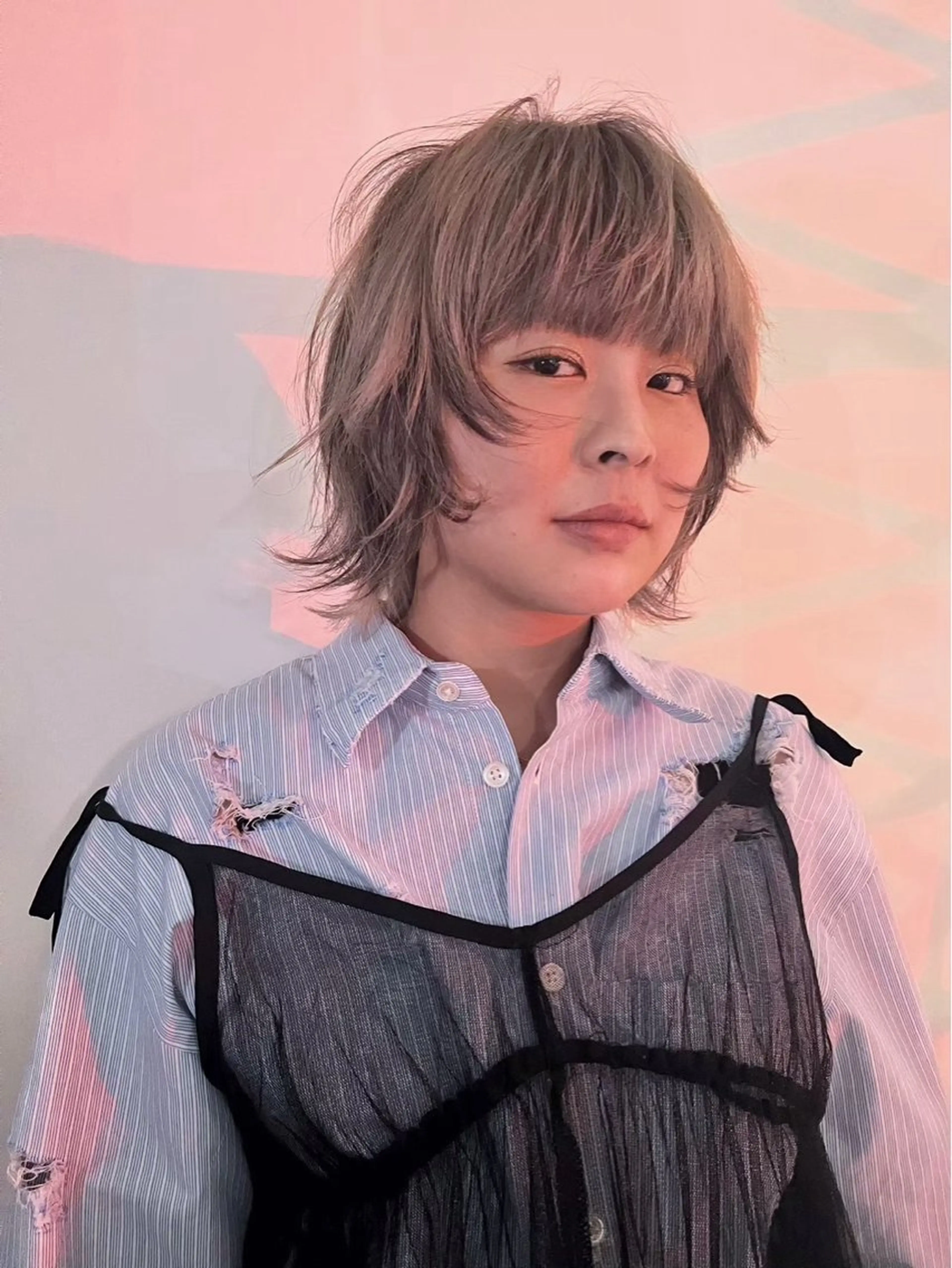 ショート ボブ 似合わせカット yui/透明感カラー /コテ巻き風パーマのヘアスタイル