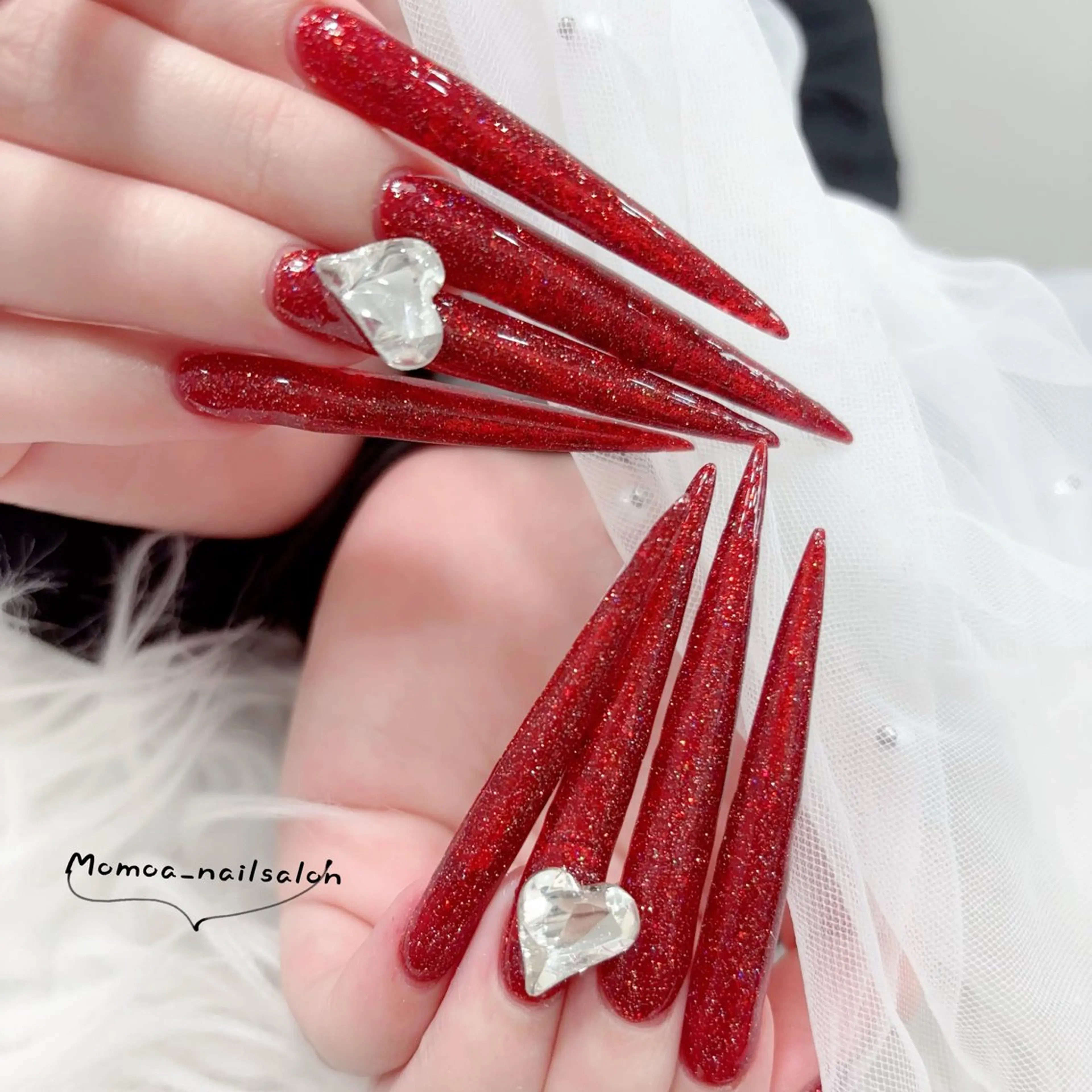 ネイル ハロウィン キラキラネイル 韓国ネイル スカルプネイル ハンドネイル MoMoA Nail ネイル長さ出し専門店のネイルデザイン