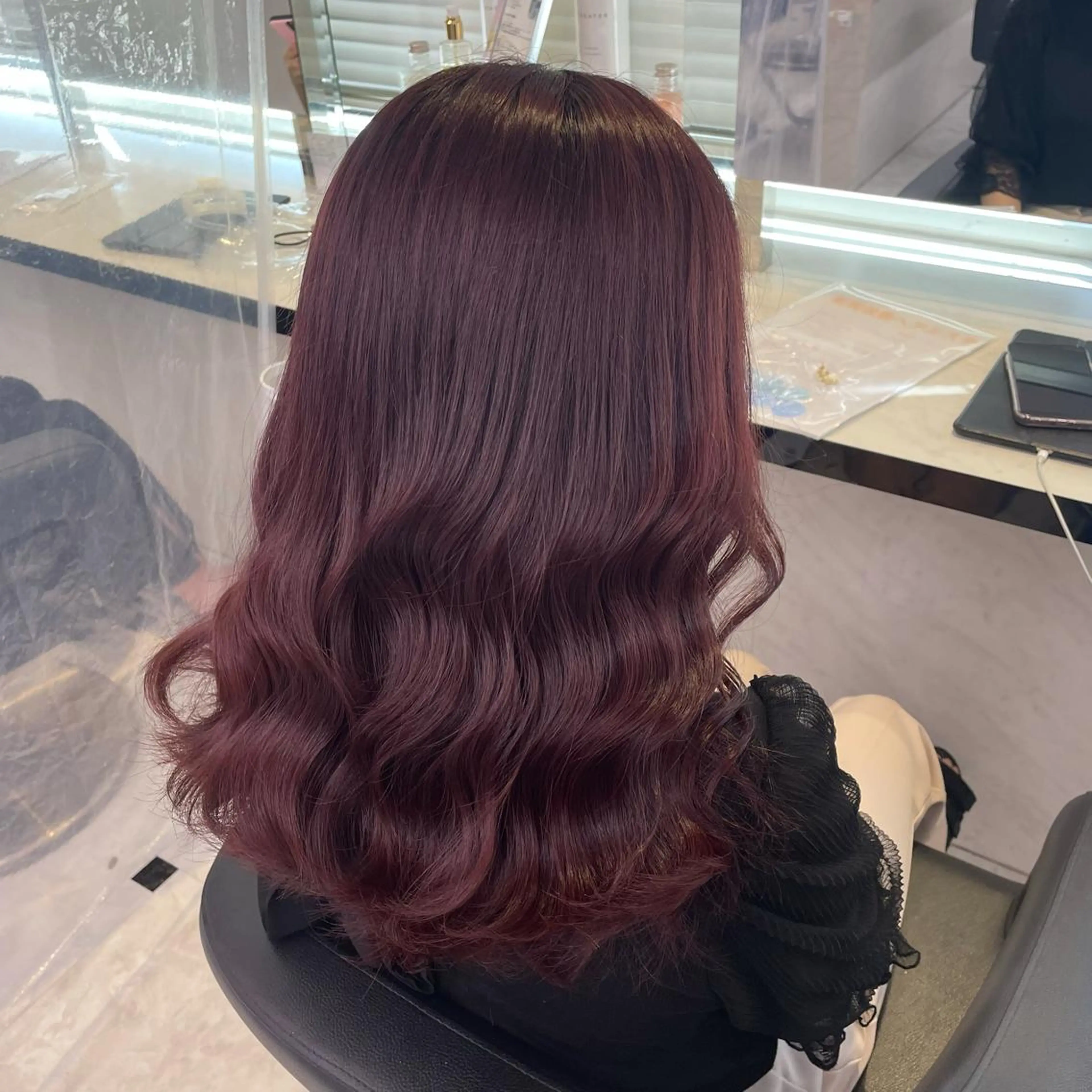 セミロング カラー ヘアアレンジ ピンク・ベージュ🩰 カラー🫧とらのヘアスタイル