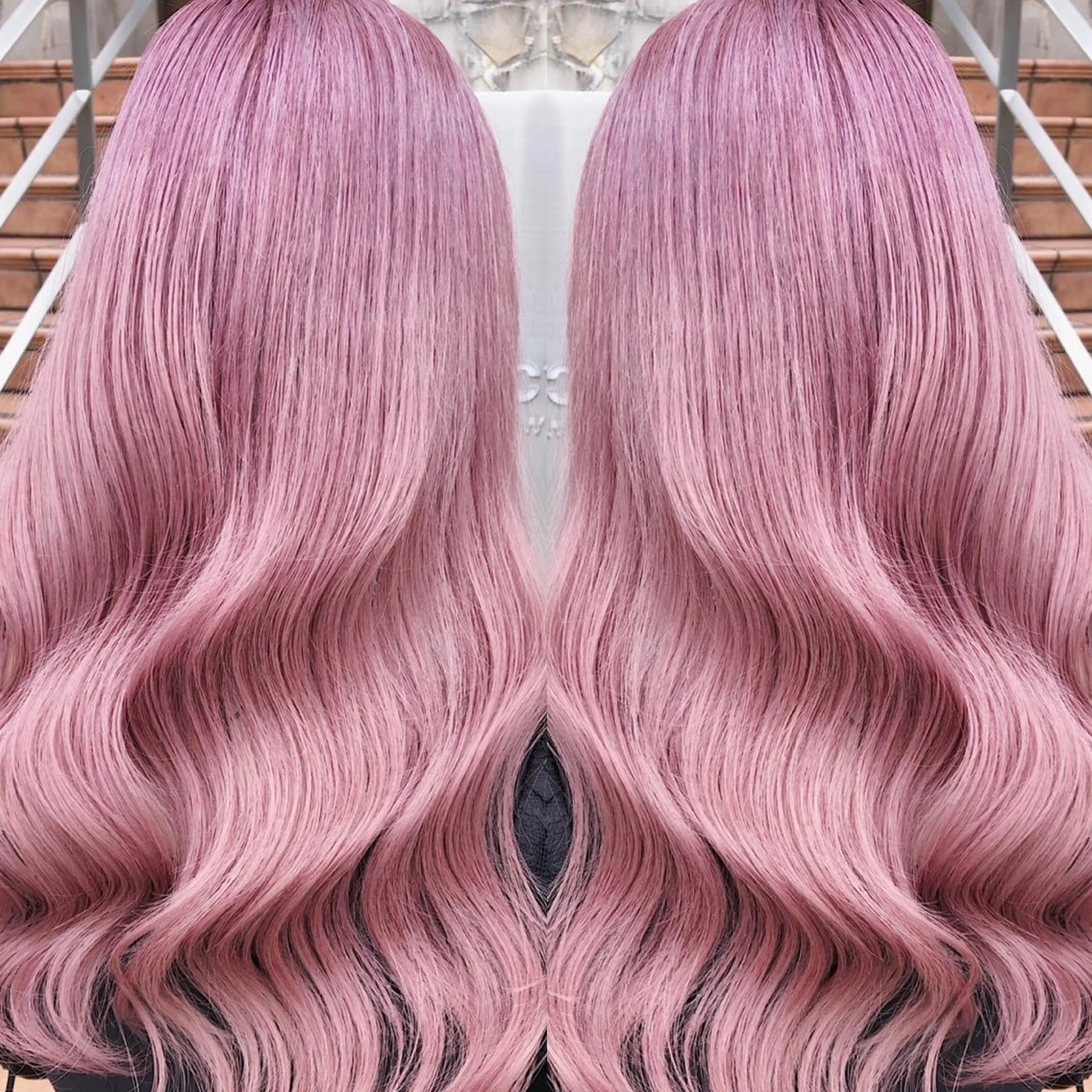 セミロング ピンクブラウン パープルカラー エクステ 髪質改善 ヘアカラー エクステ/髪質改善 🖤RYUSEI🖤のヘアスタイル