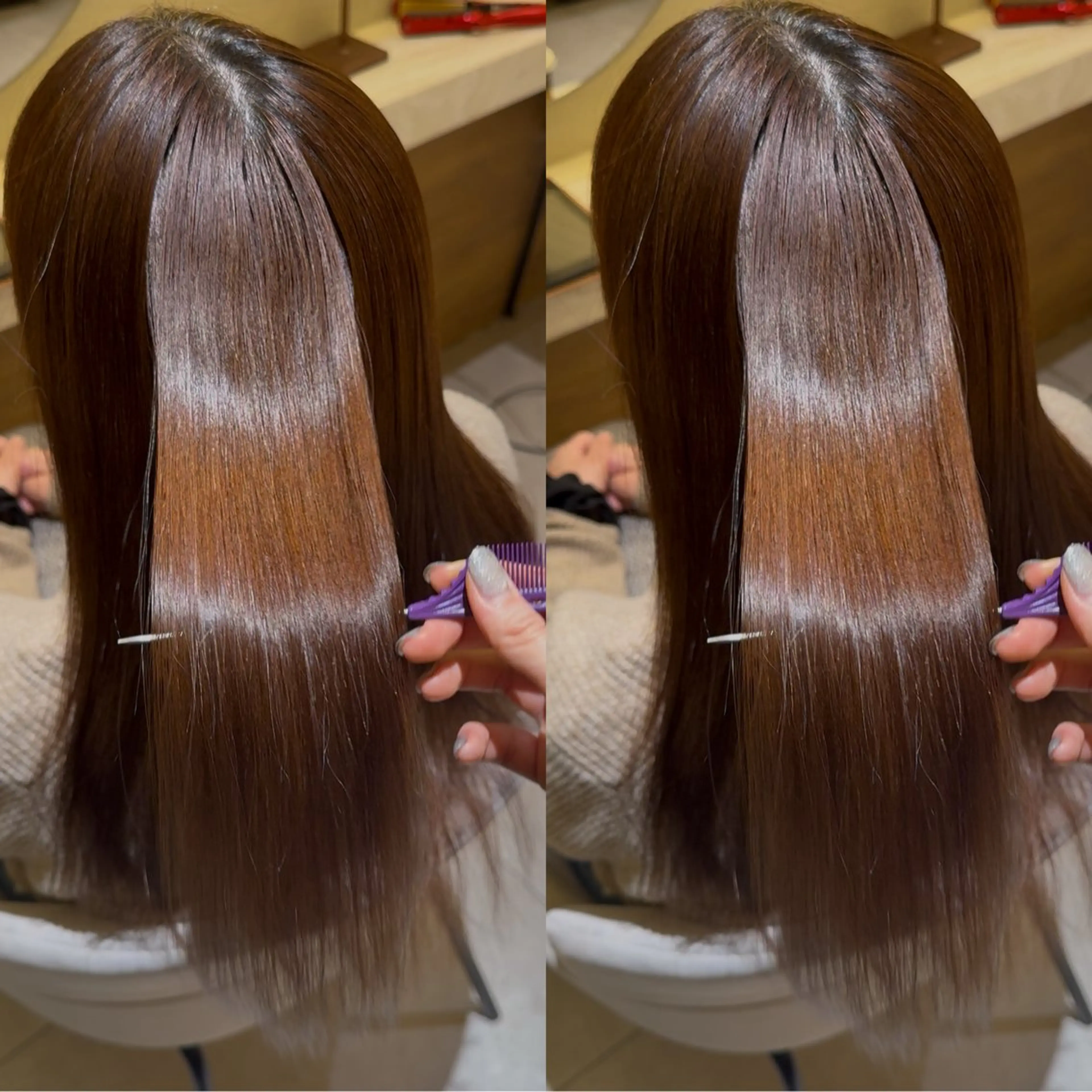 セミロング 髪質改善 縮毛矯正 酸性ストレート 縮毛矯正 酸性ストレート/ ちさとのヘアスタイル
