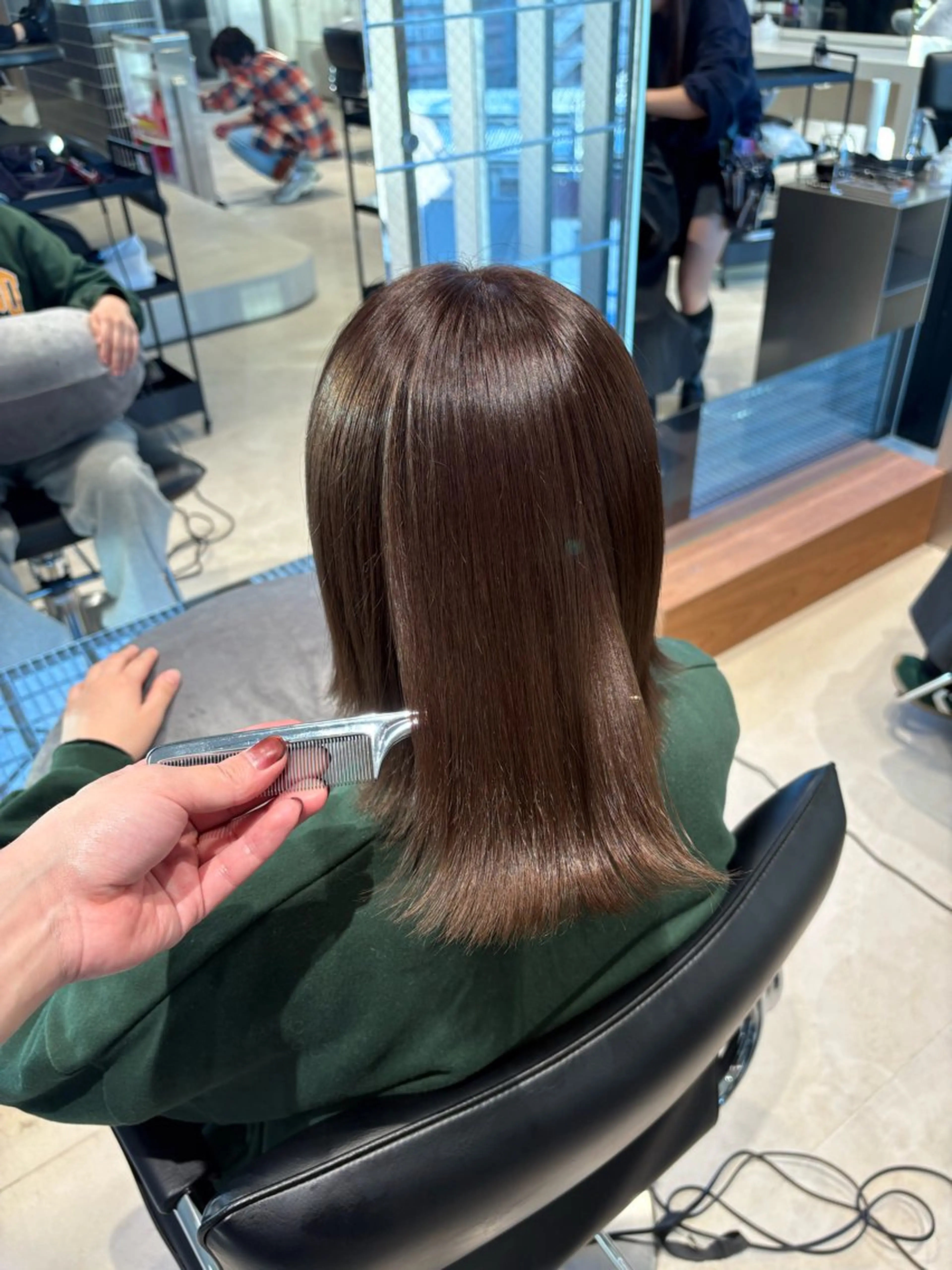 ミディアム ヘアカラー 縮毛矯正 トリートメント 縮毛矯正/髪質改善/ 斉藤春のヘアスタイル