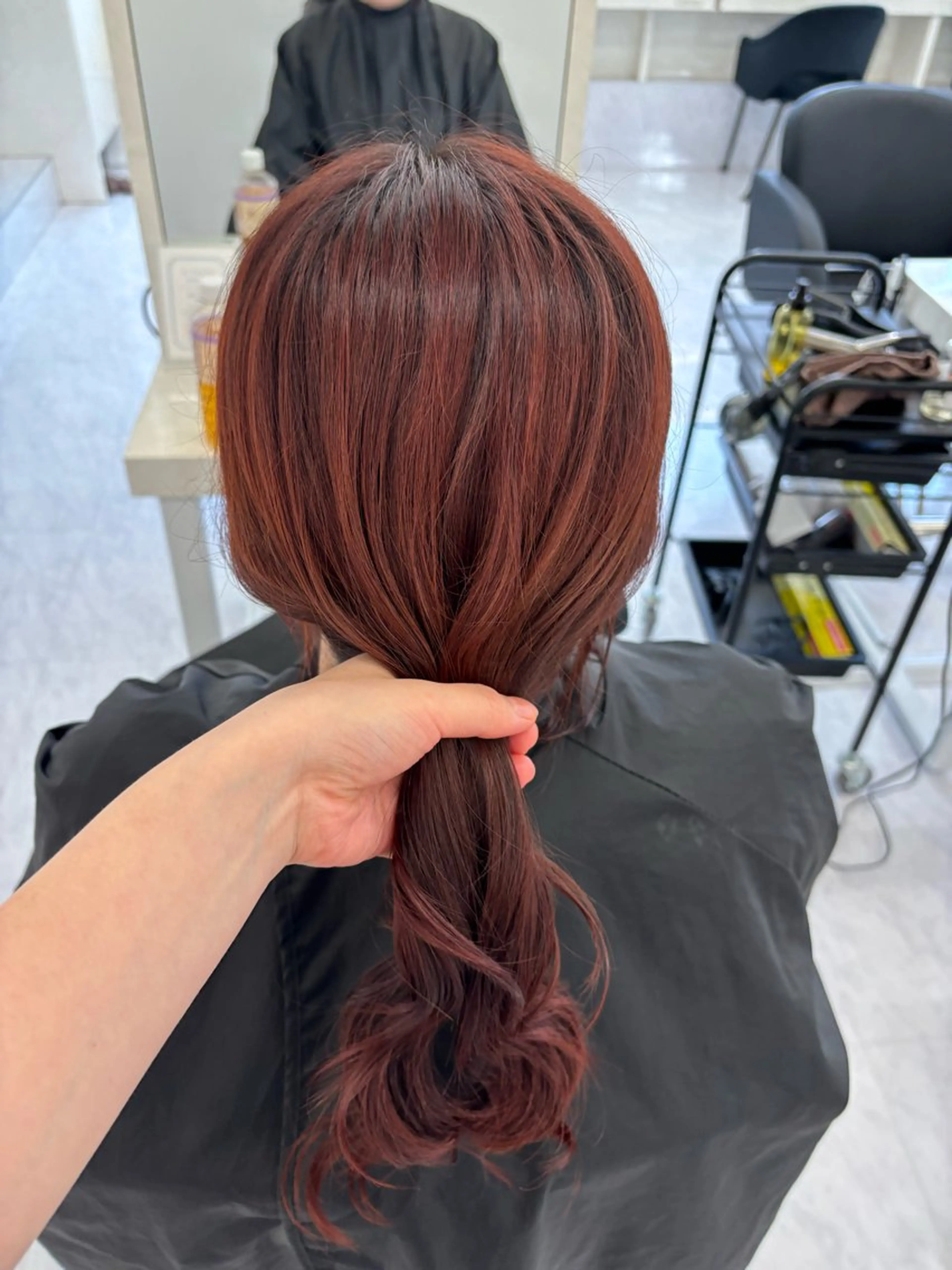 ロング カラー オレンジ オレンジレッド レッドカラー ヘアカラー 🎀レイヤー×透明感 カラー🎀Ayanoのヘアスタイル
