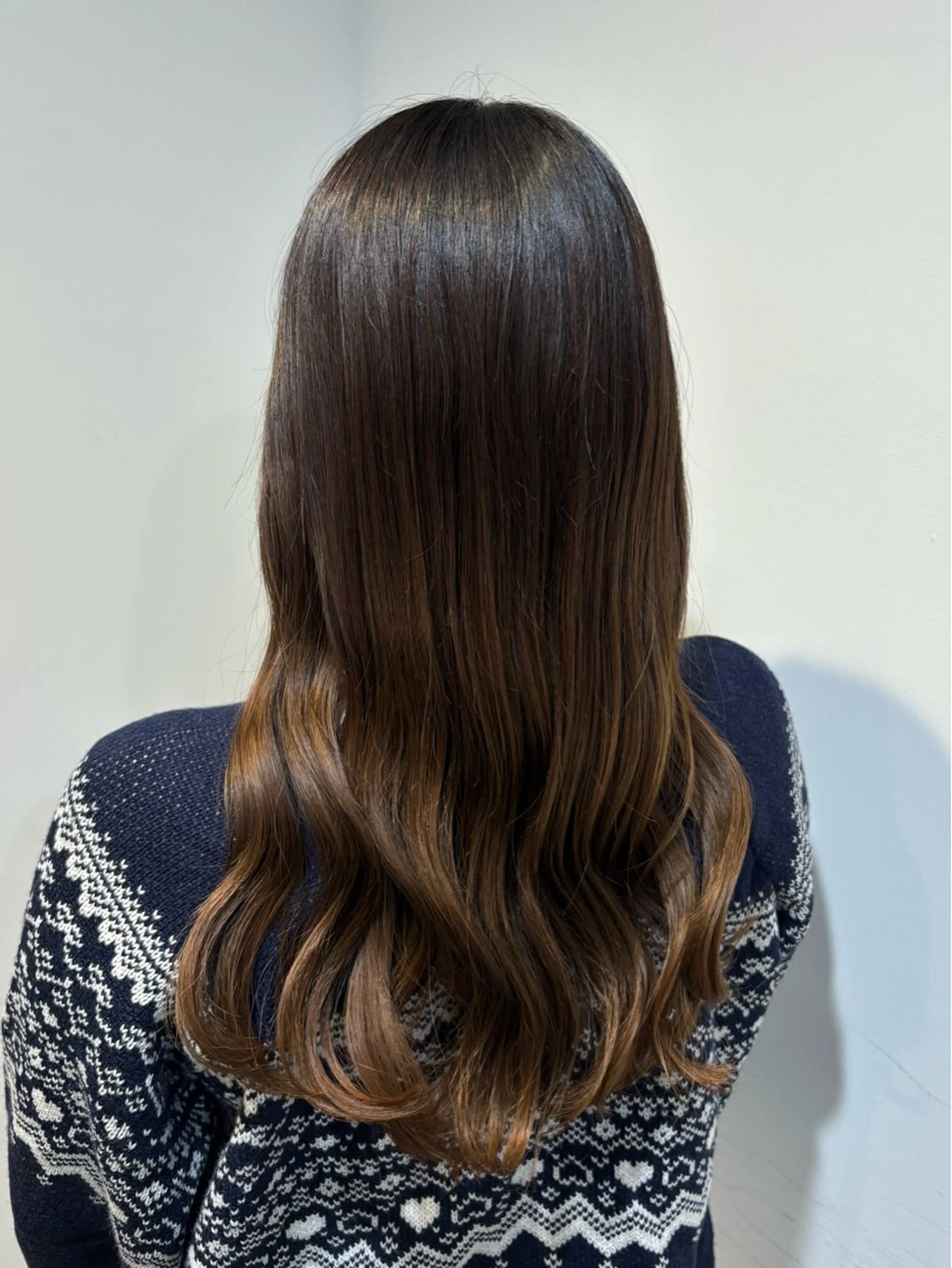 ロング ヘアカラー トリートメント 暖色カラー🌺／ 髪質改善🌿／ゆうかのヘアスタイル